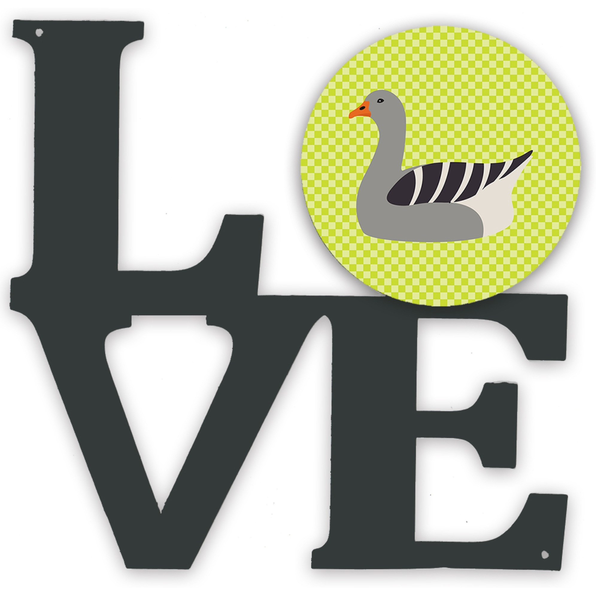 &quotCaroline's Treasures Pilgrim Goose Green Metal Artwork Love wall-decor, Multicolor"