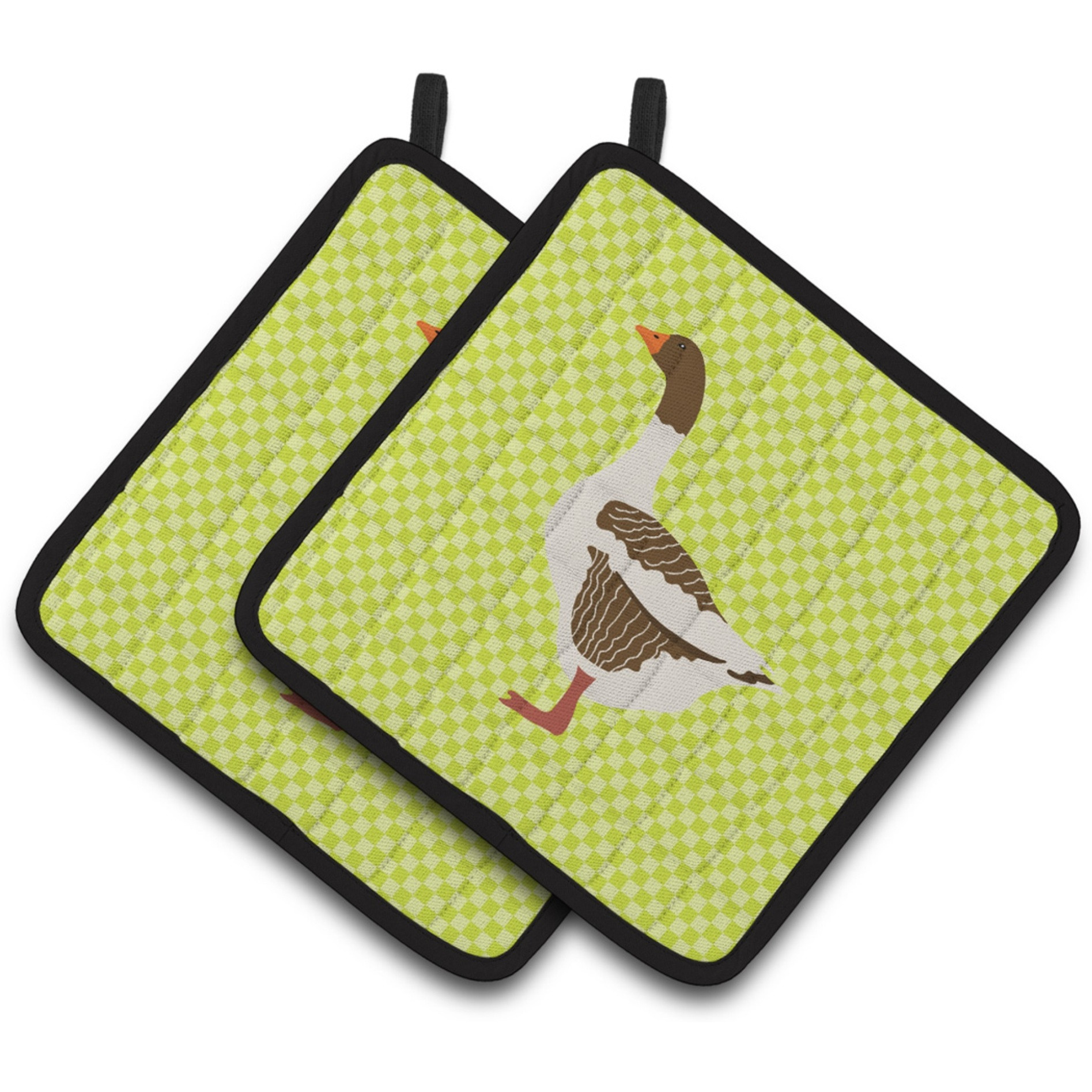 &quotCaroline's Treasures Pomeranian Rogener Goose Green Decorated Pot Holder, 7.5"" x 7.5"""