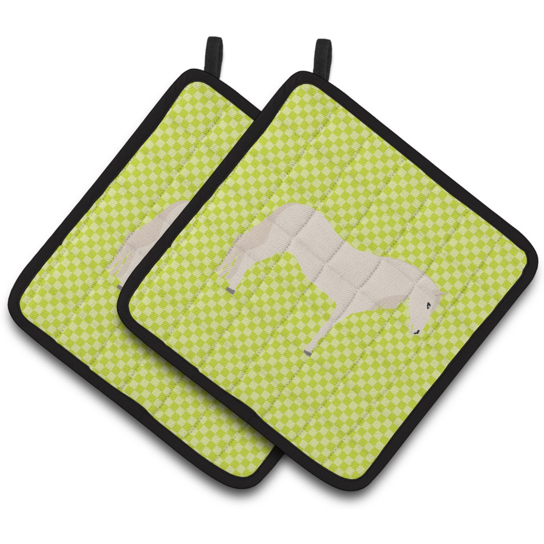 &quotCaroline's Treasures Paso Fino Horse Green Decorated Pot Holder, 7.5"" x 7.5"""