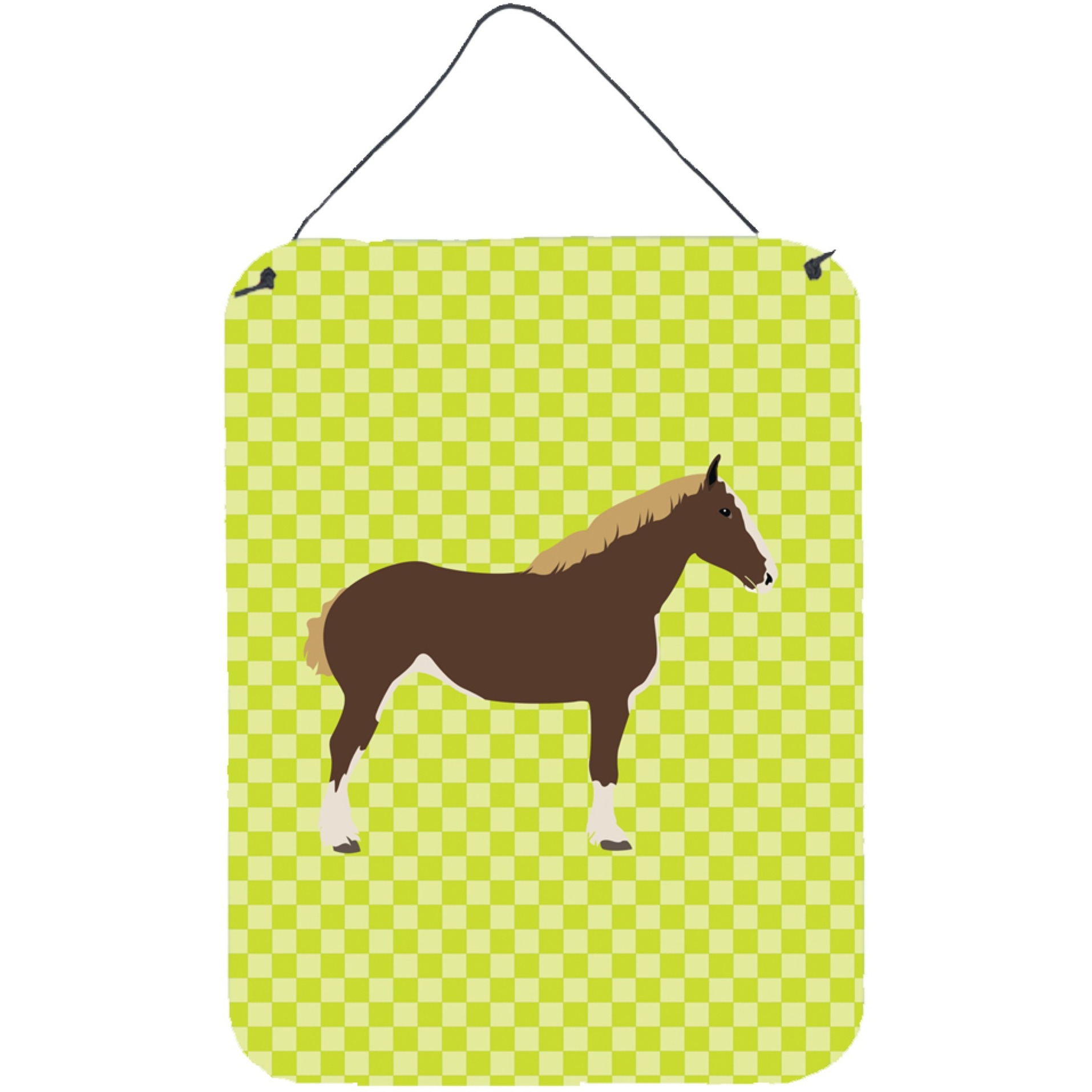 &quotCaroline's Treasures Percheron Horse Green Metal Print, 16hx12w, Multicolor"