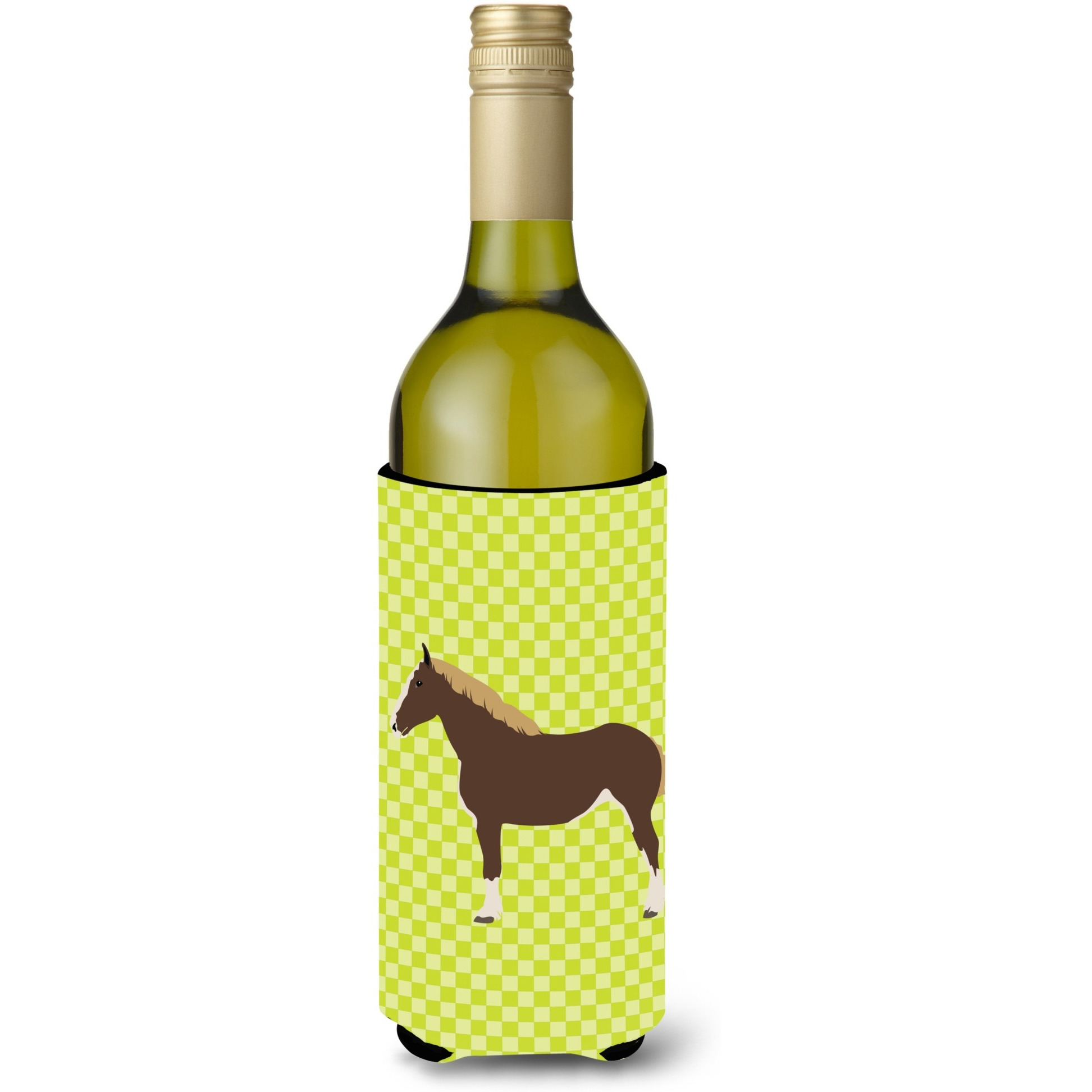 &quotCaroline's Treasures Percheron Horse Green Decorative Bottle Hugger, 750 ml, Multicolor"