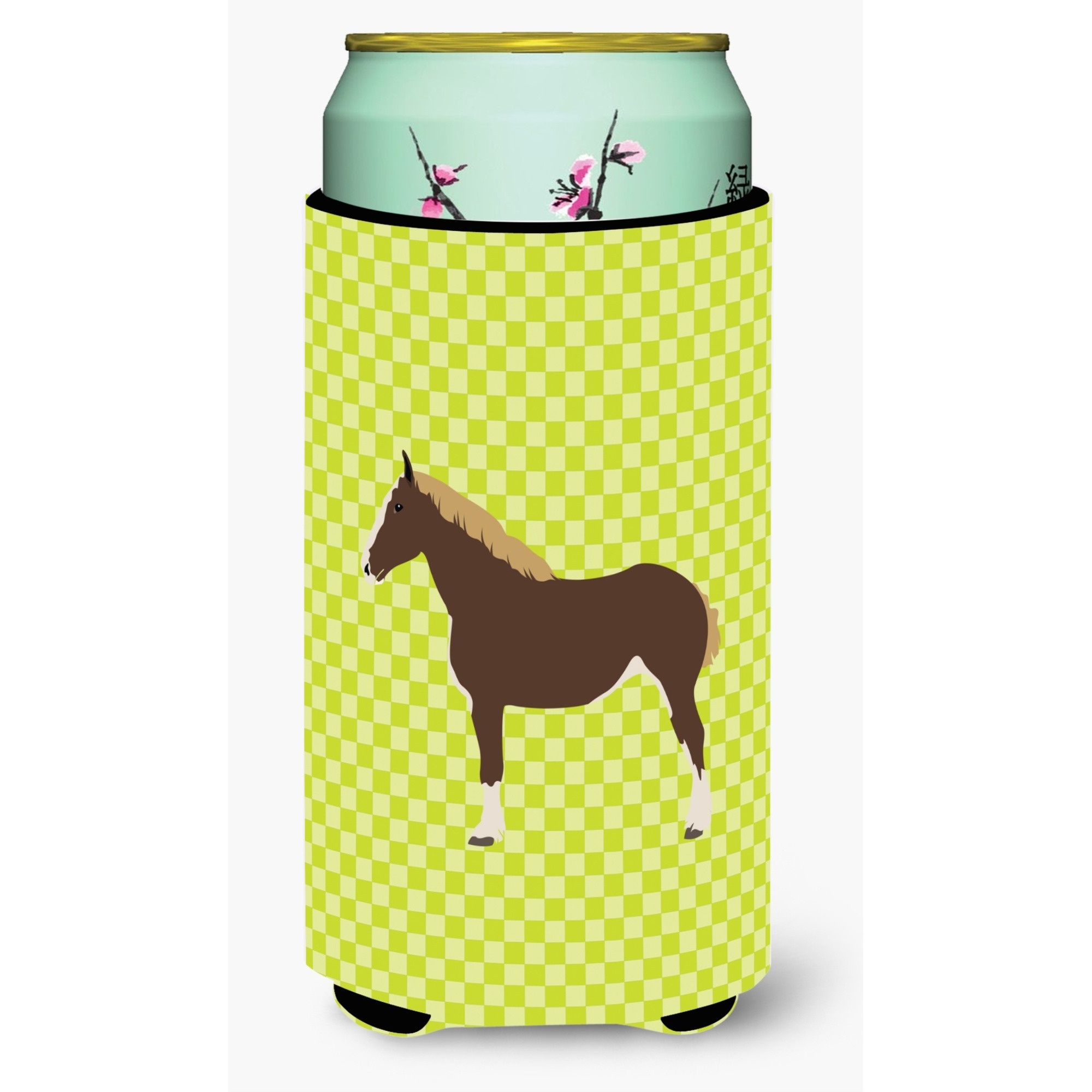 &quotCaroline's Treasures Percheron Horse Green Decorative Can Hugger, Tall Boy, Multicolor"