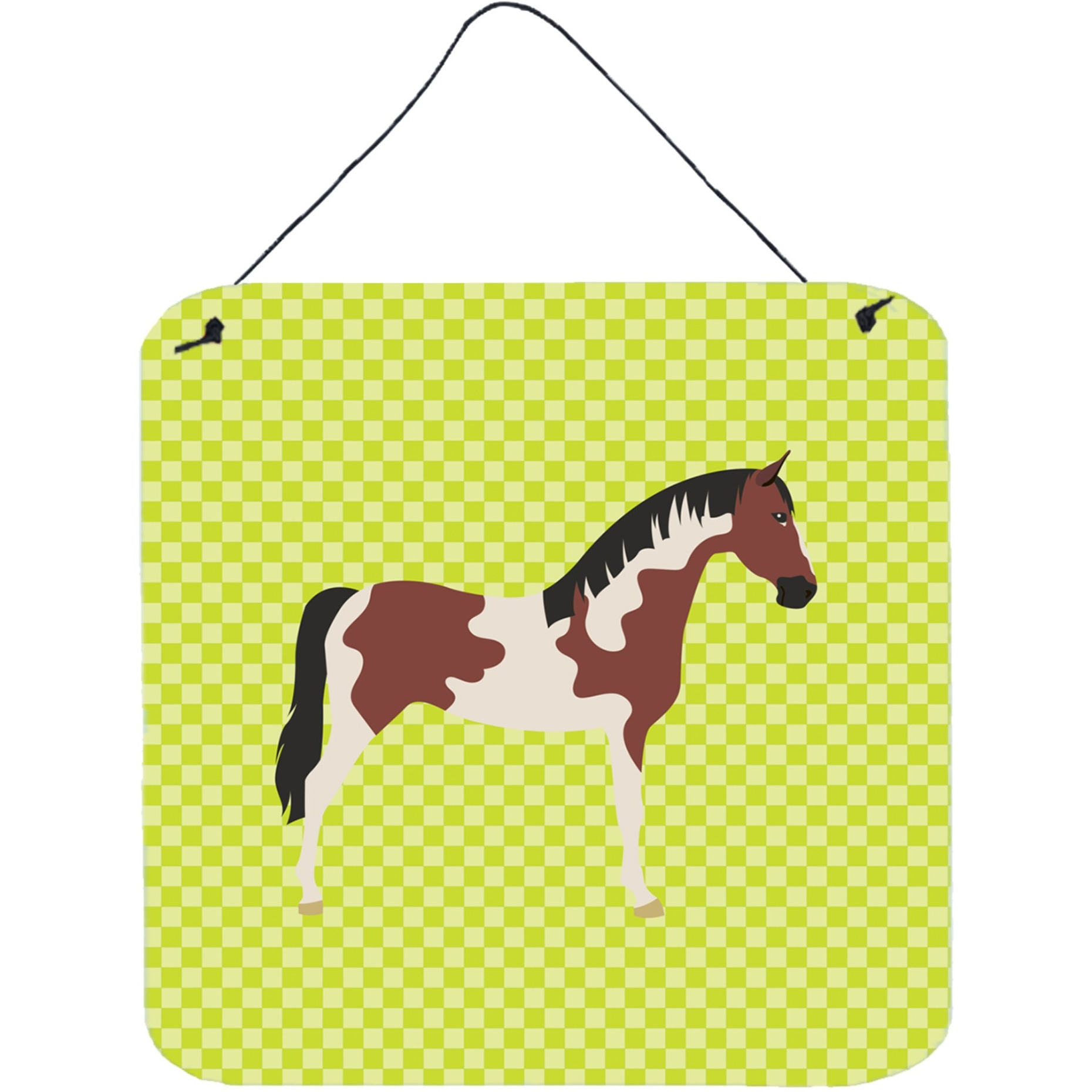 &quotCaroline's Treasures Green Pinto Horse Metal Print, 6hx6w"