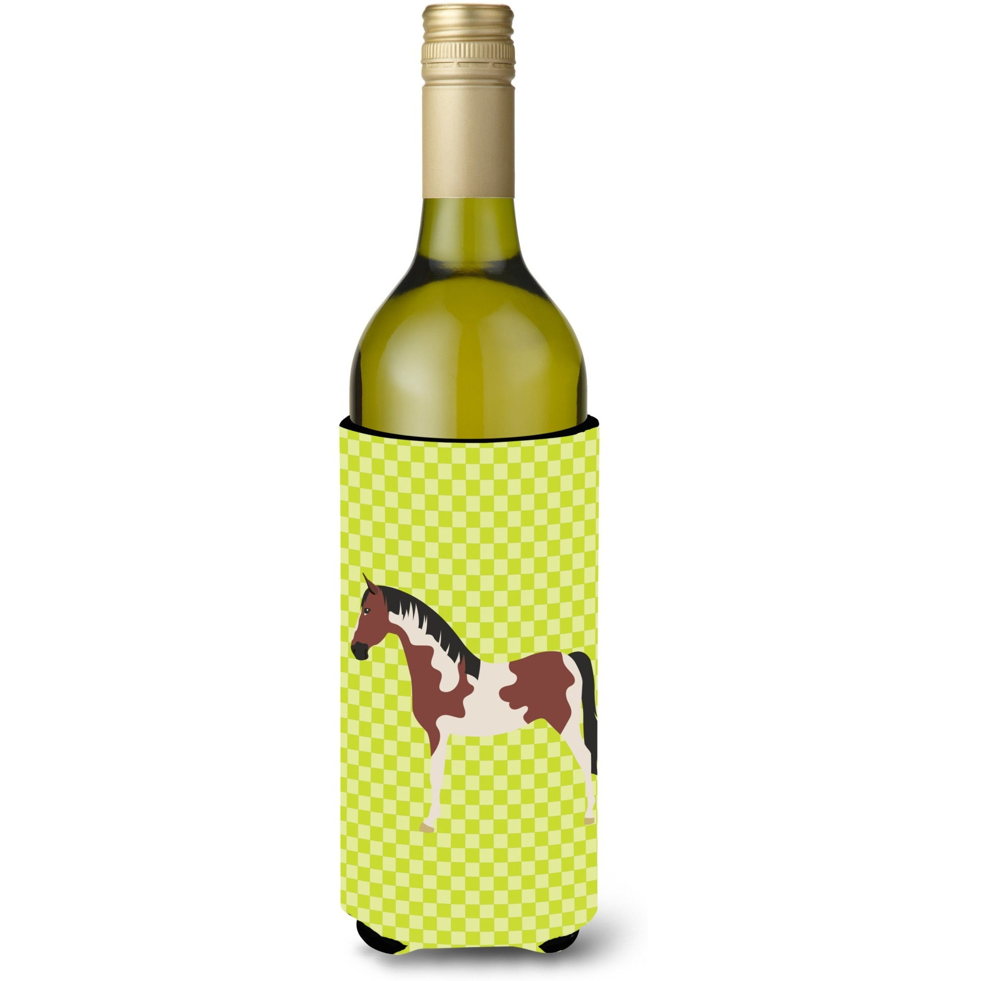 &quotCaroline's Treasures Pinto Horse Green Decorative Bottle Hugger, 750 ml, Multicolor"