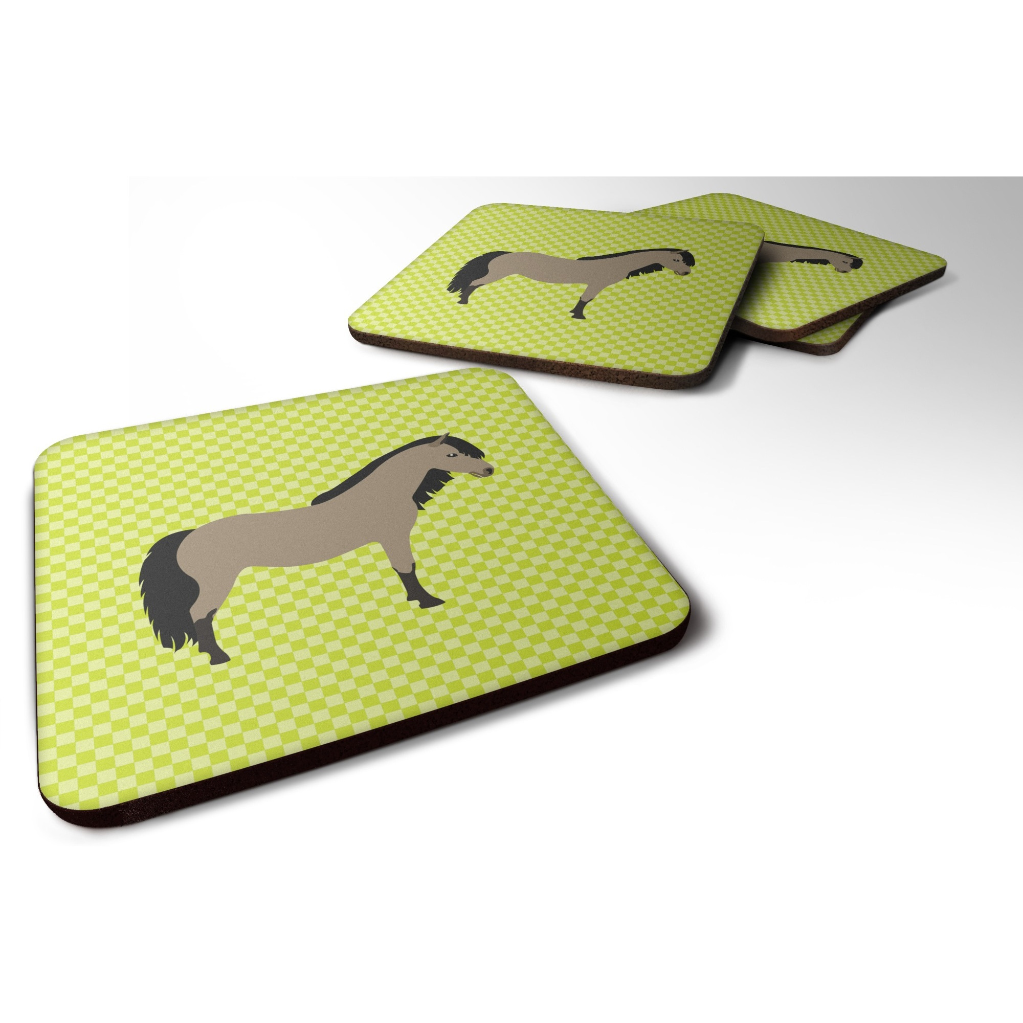 &quotCaroline's Treasures Welsh Pony Horse Green Decorative coasters, 3.5, Multicolor"