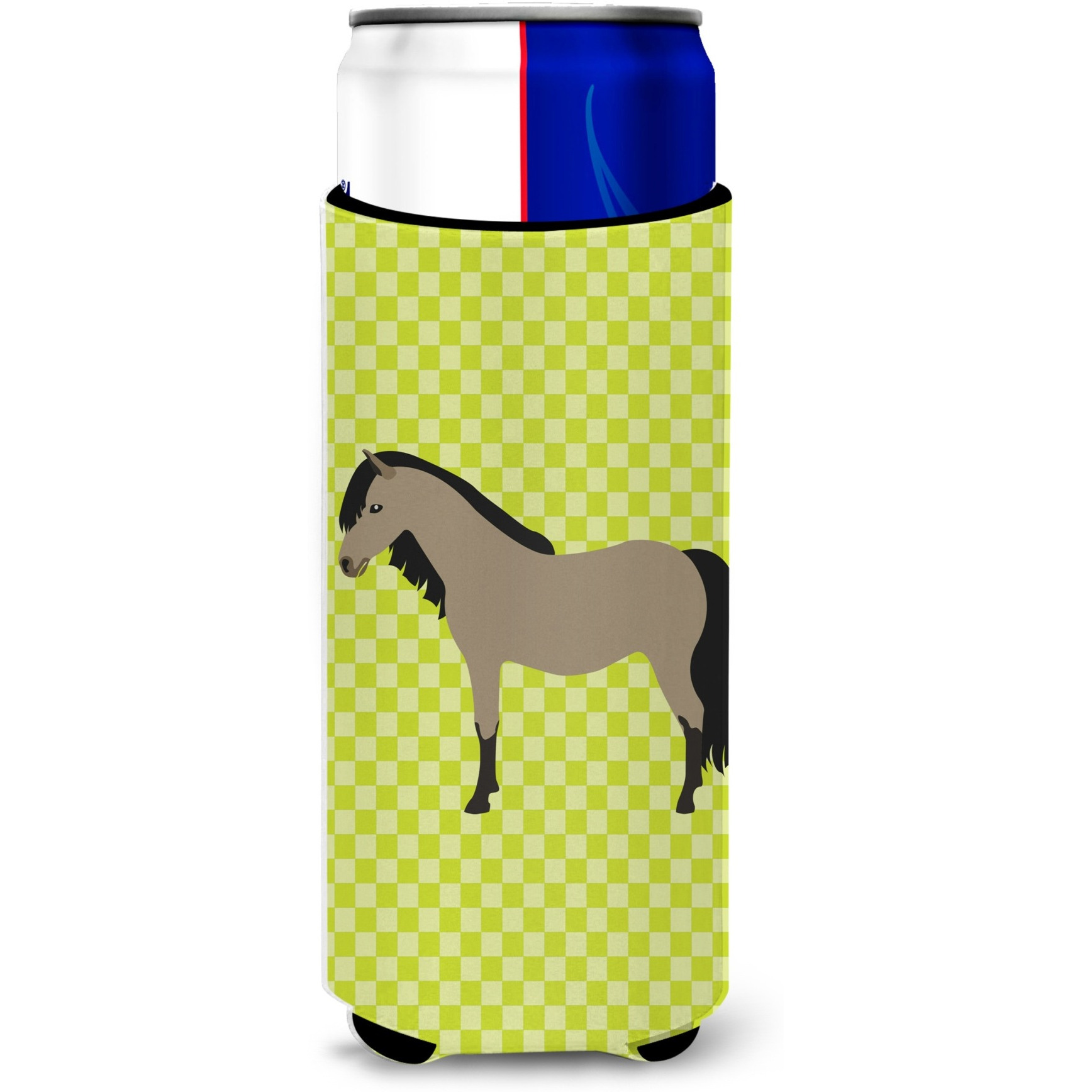 &quotCaroline's Treasures Welsh Pony Horse Green Decorative Can Hugger, Slim, Multicolor"