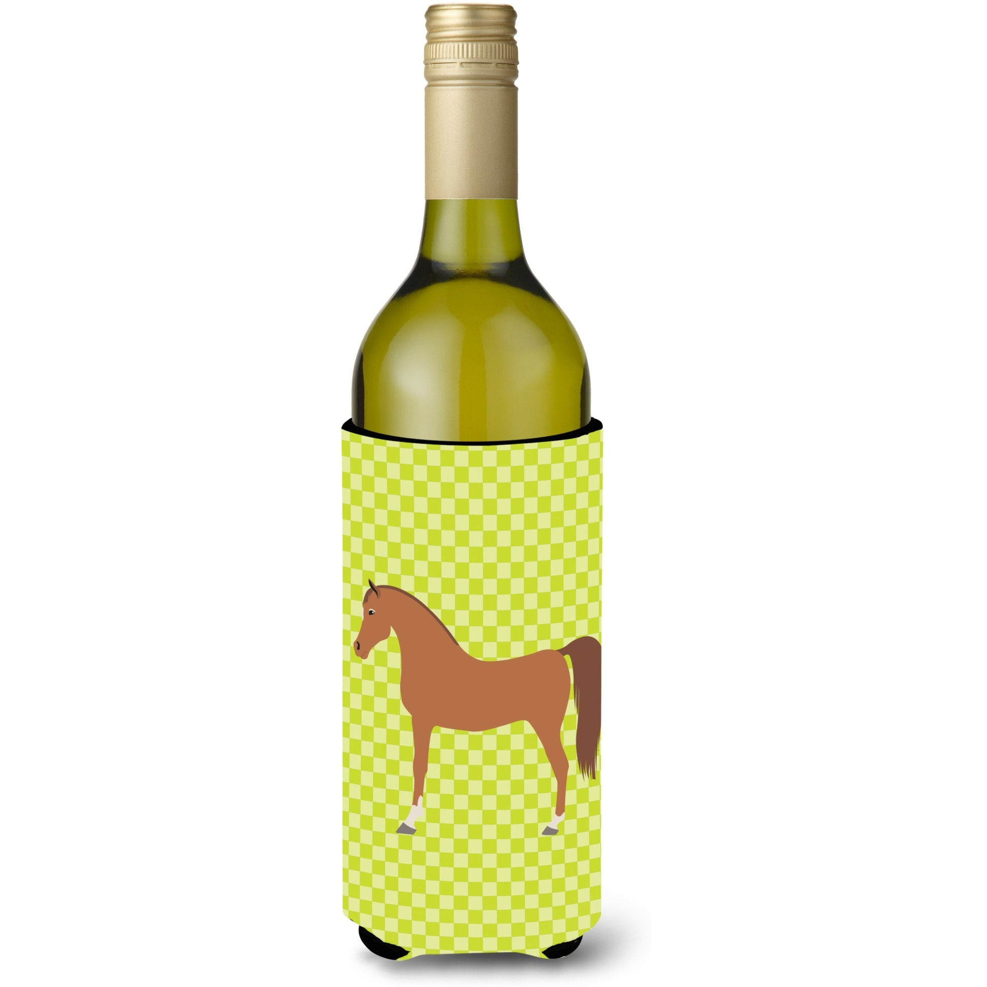 &quotCaroline's Treasures Arabian Horse Green Decorative Bottle Hugger, 750 ml, Multicolor"