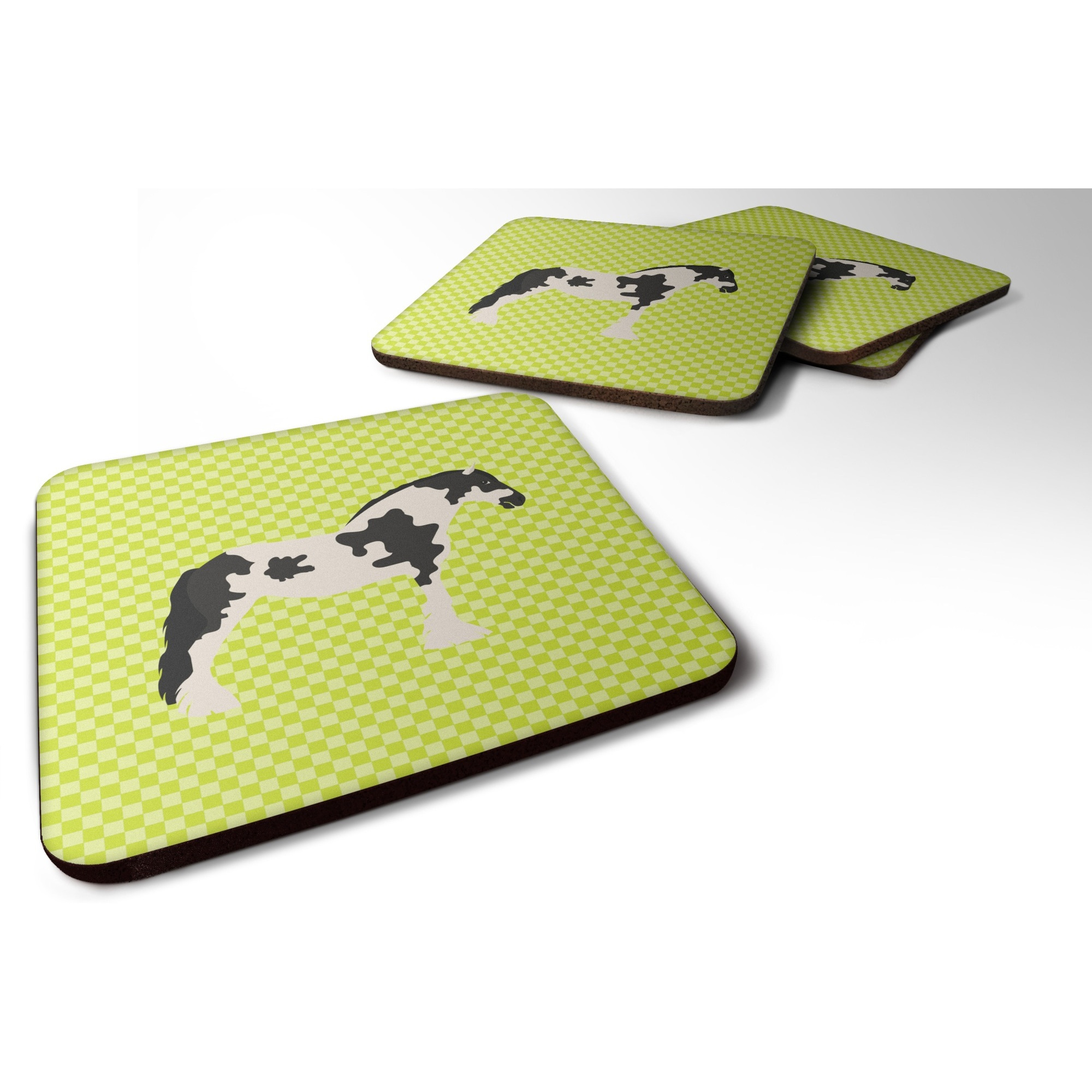 &quotCaroline's Treasures Cyldesdale Horse Green Decorative coasters, 3.5, Multicolor"