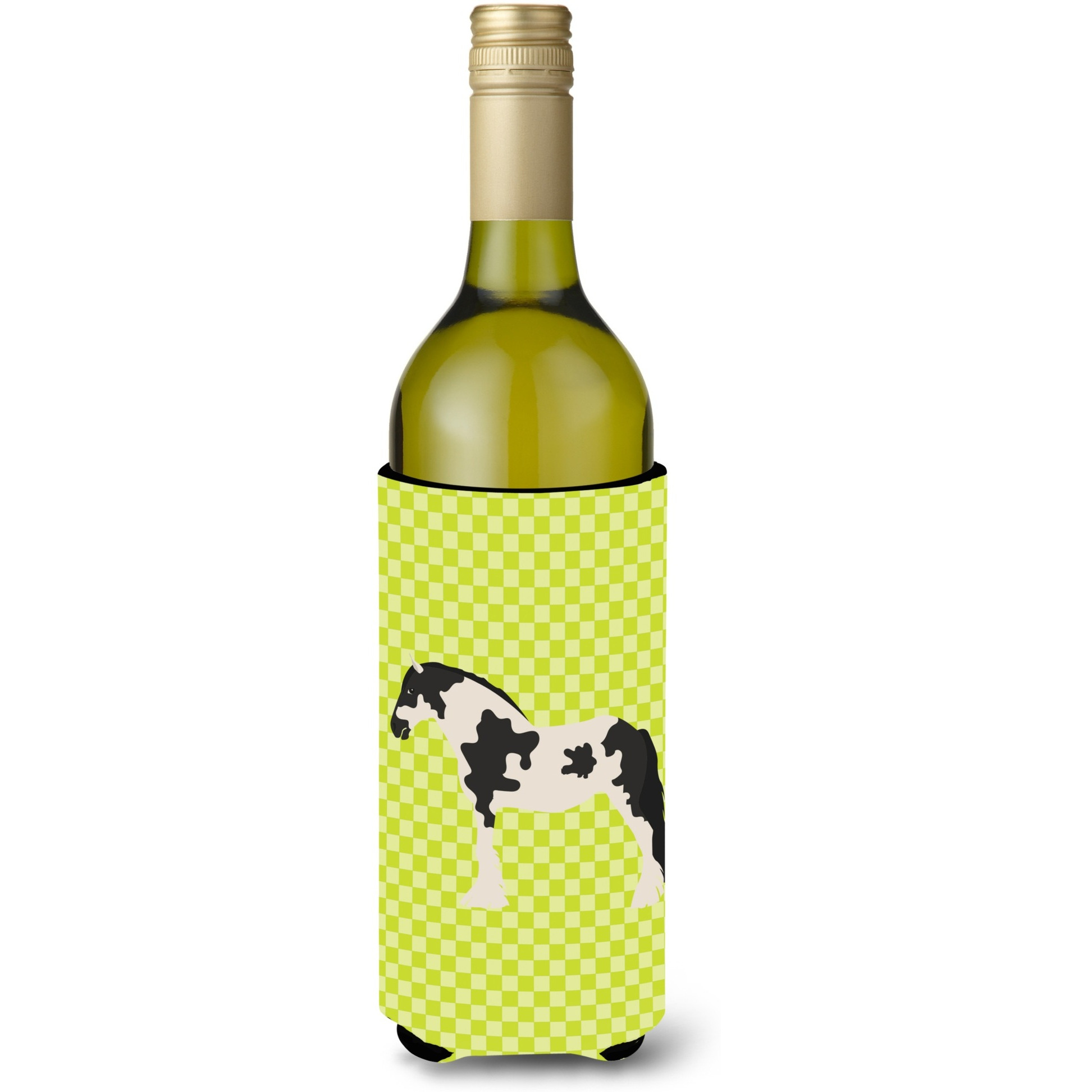 &quotCaroline's Treasures Cyldesdale Horse Green Decorative Bottle Hugger, 750 ml, Multicolor"
