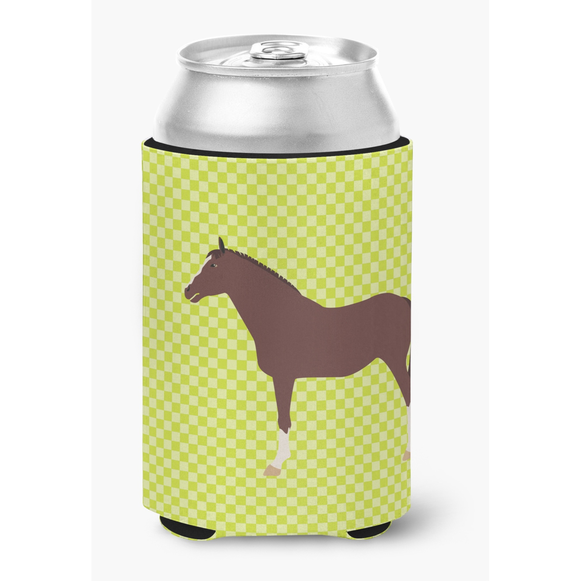 &quotCaroline's Treasures English Thoroughbred Horse Green Decorative Can Hugger, Multicolor"