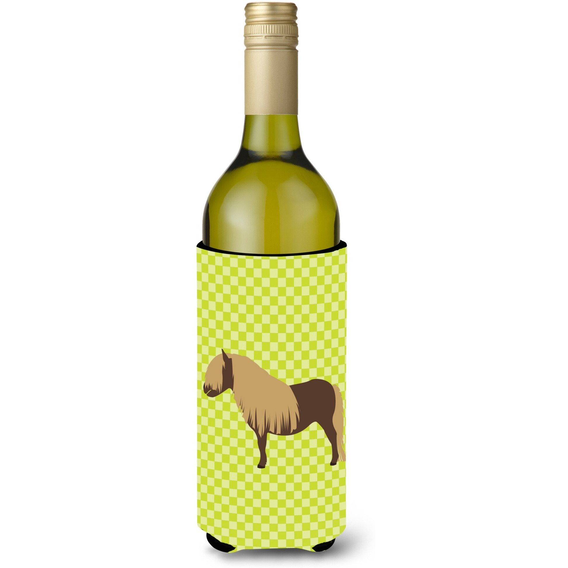 &quotCaroline's Treasures Shetland Pony Horse Green Decorative Bottle Hugger, 750 ml, Multicolor"