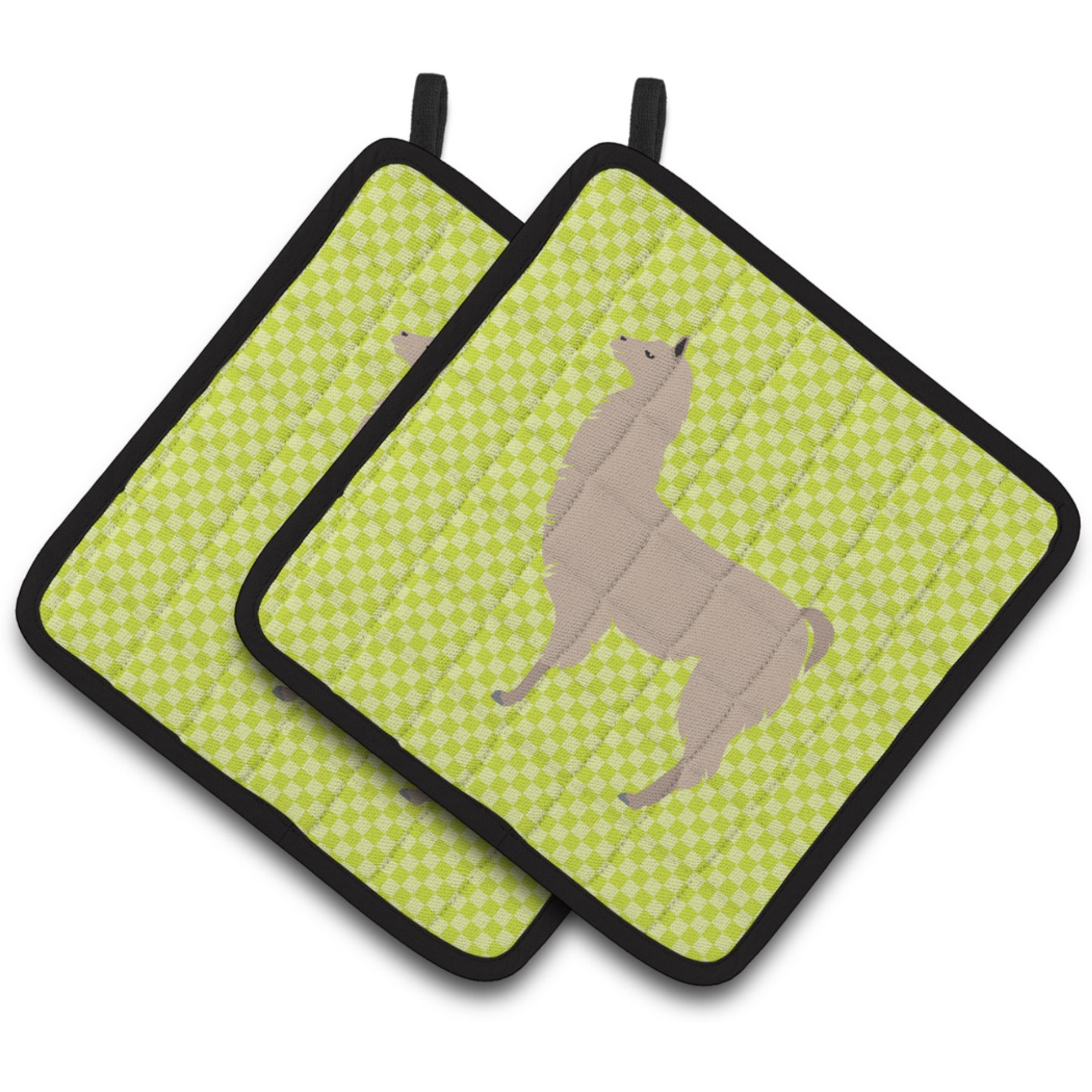 &quotCaroline's Treasures Llama Green Decorated Pot Holder, 7.5"" x 7.5"""