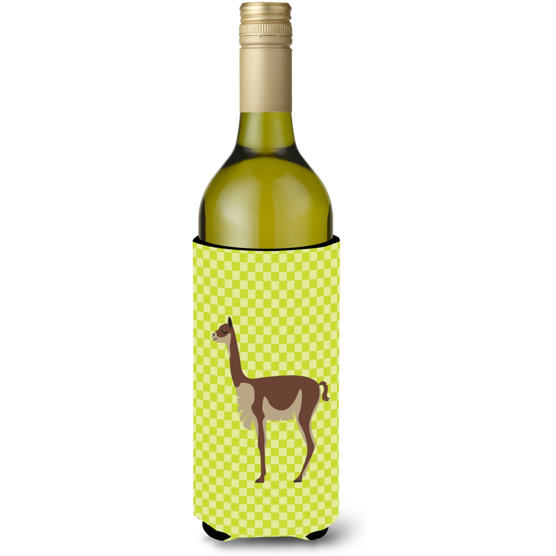 &quotCaroline's Treasures Vicugna or Vicuna Green Decorative Bottle Hugger, 750 ml, Multicolor"