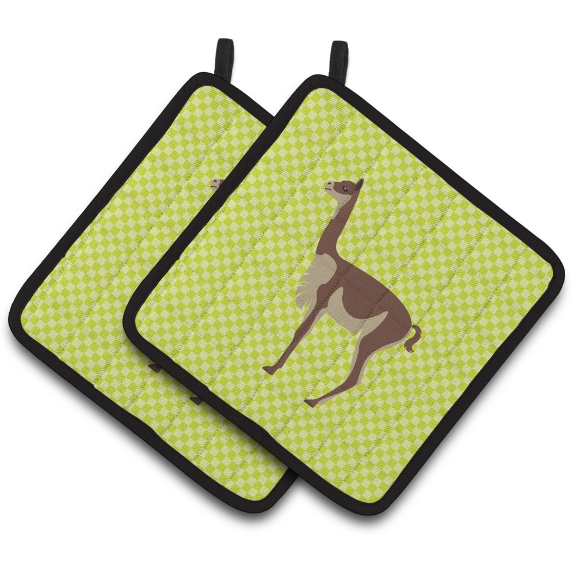 &quotCaroline's Treasures Vicugna or Vicuna Green Decorated Pot Holder, 7.5"" x 7.5"""