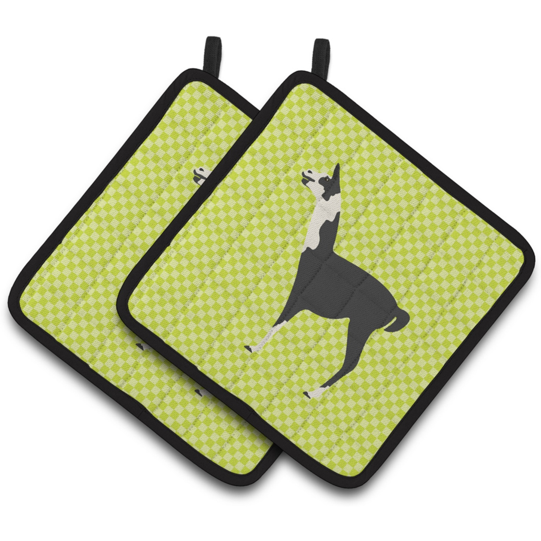 &quotCaroline's Treasures Llama Q' Ara Green Decorated Pot Holder, 7.5"" x 7.5"""