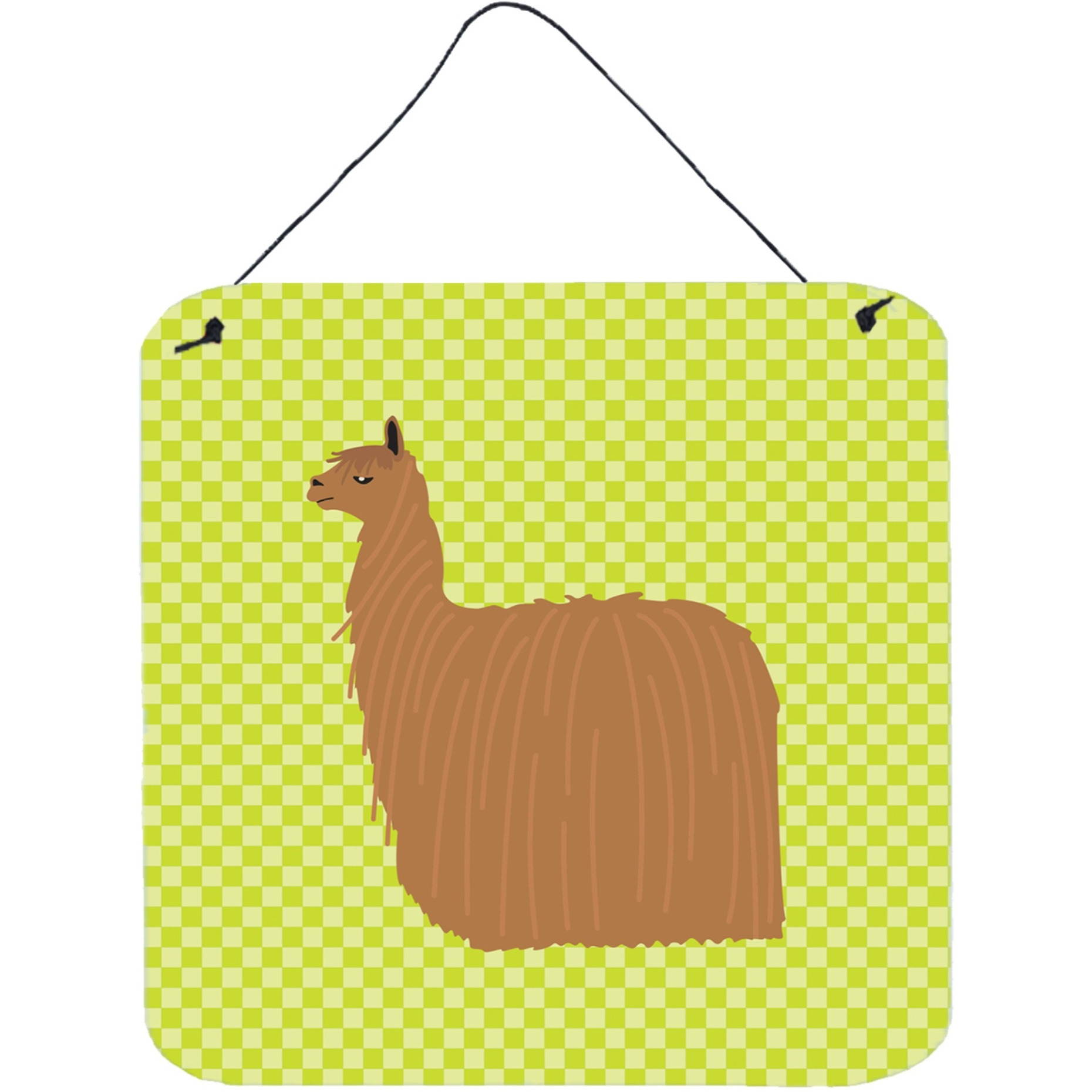 &quotCaroline's Treasures Green Alpaca Suri Metal Print, 6hx6w"