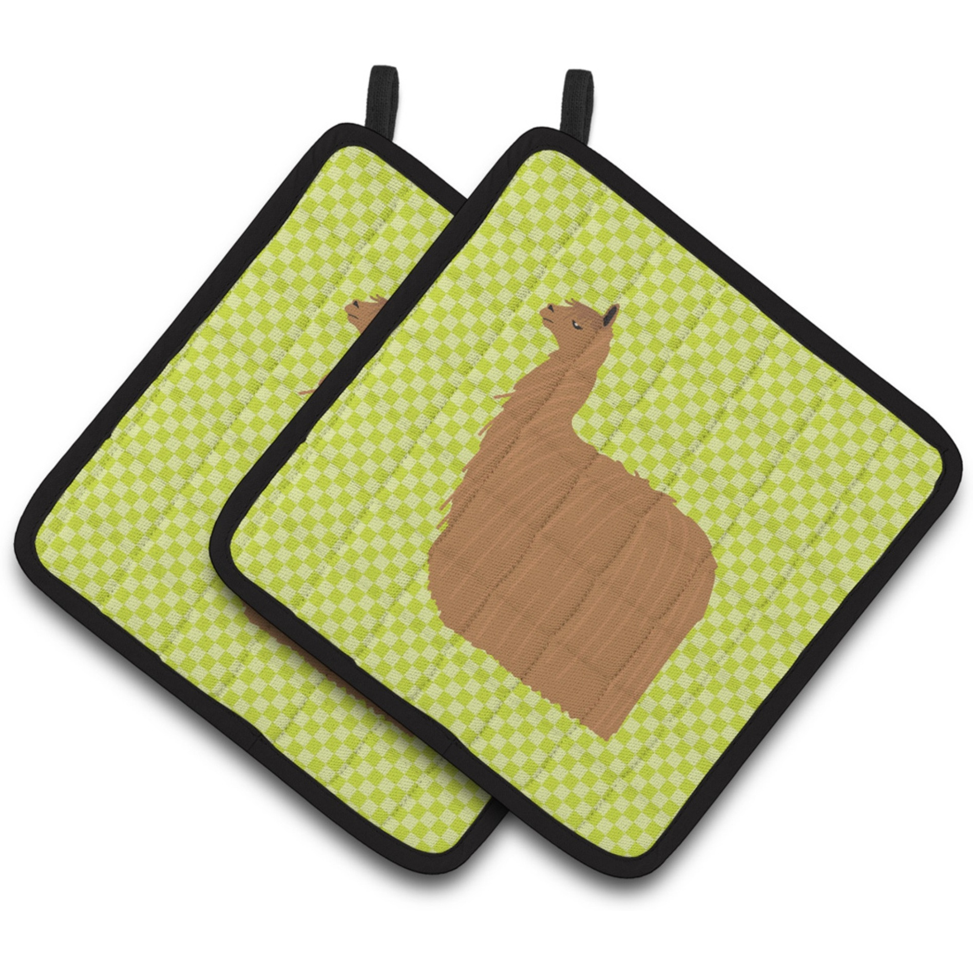 &quotCaroline's Treasures Alpaca Suri Green Decorated Pot Holder, 7.5"" x 7.5"""