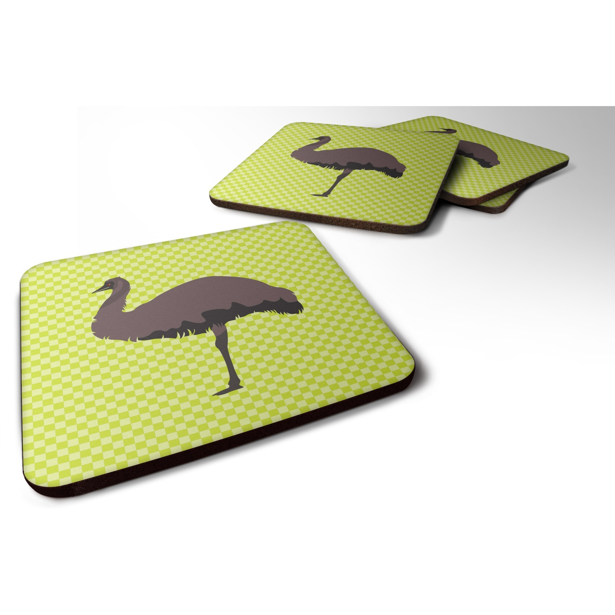 &quotCaroline's Treasures Emu Green Decorative coasters, 3.5, Multicolor"