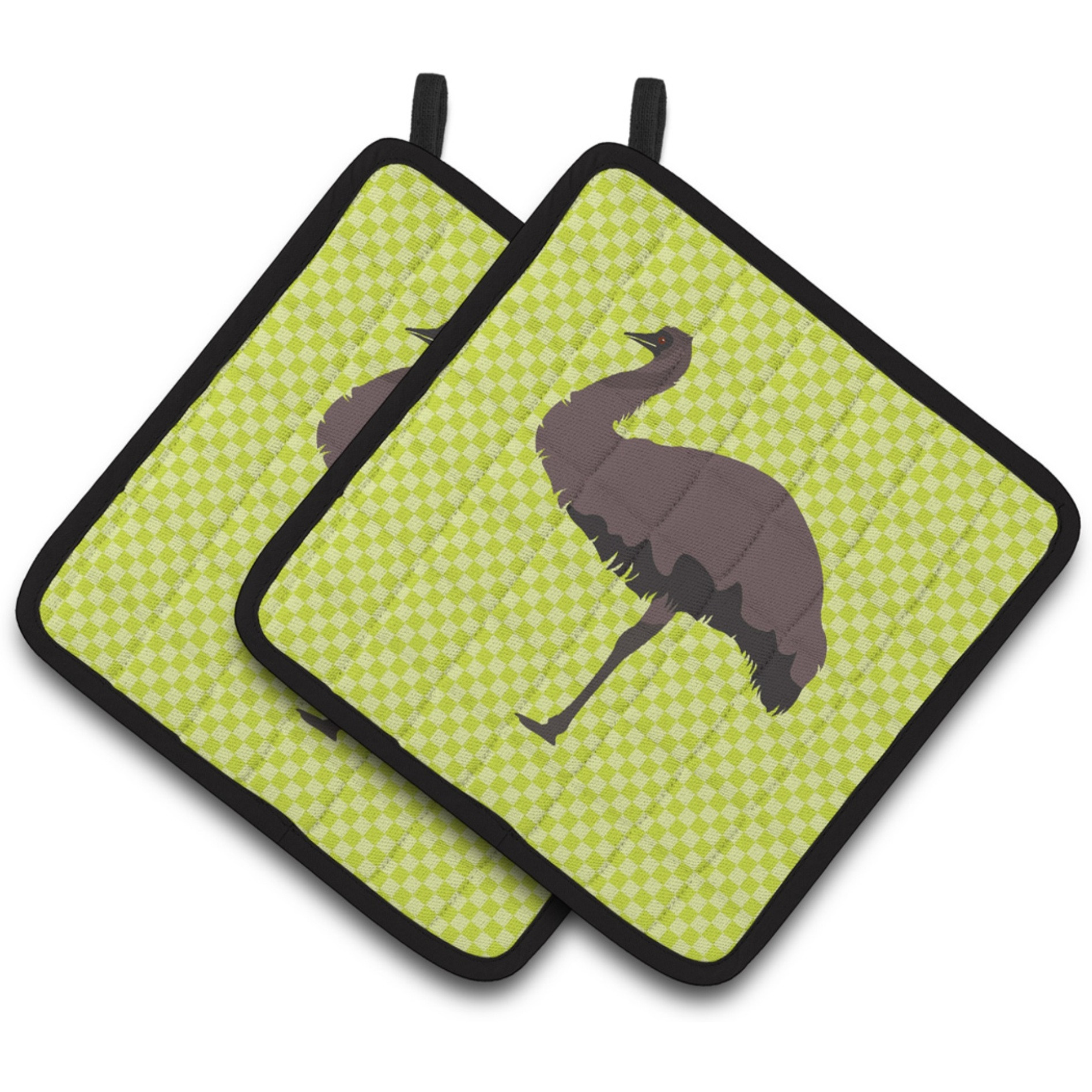 &quotCaroline's Treasures Emu Green Decorated Pot Holder, 7.5"" x 7.5"""
