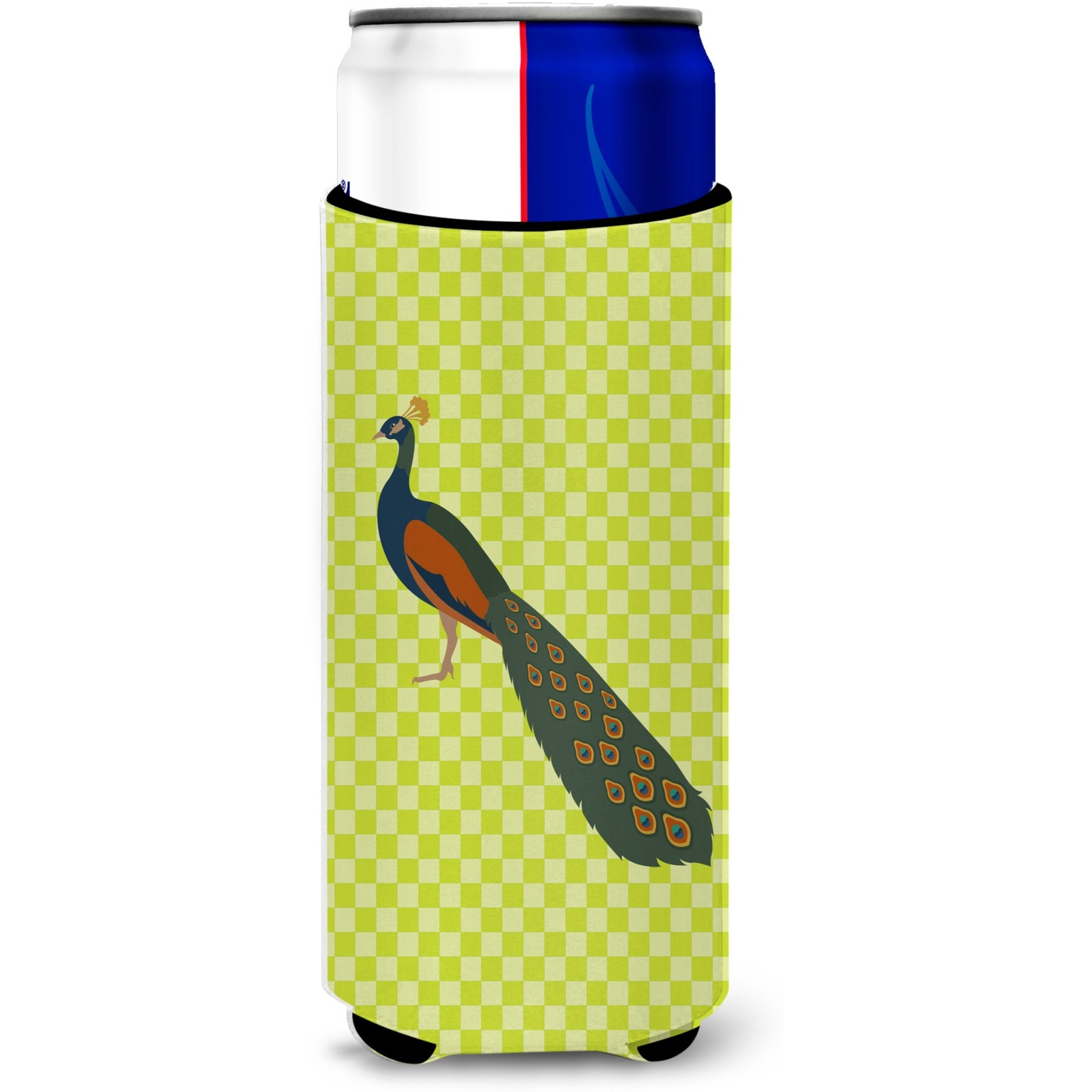 &quotCaroline's Treasures Indian Peacock Peafowl Green Decorative Can Hugger, Slim, Multicolor"