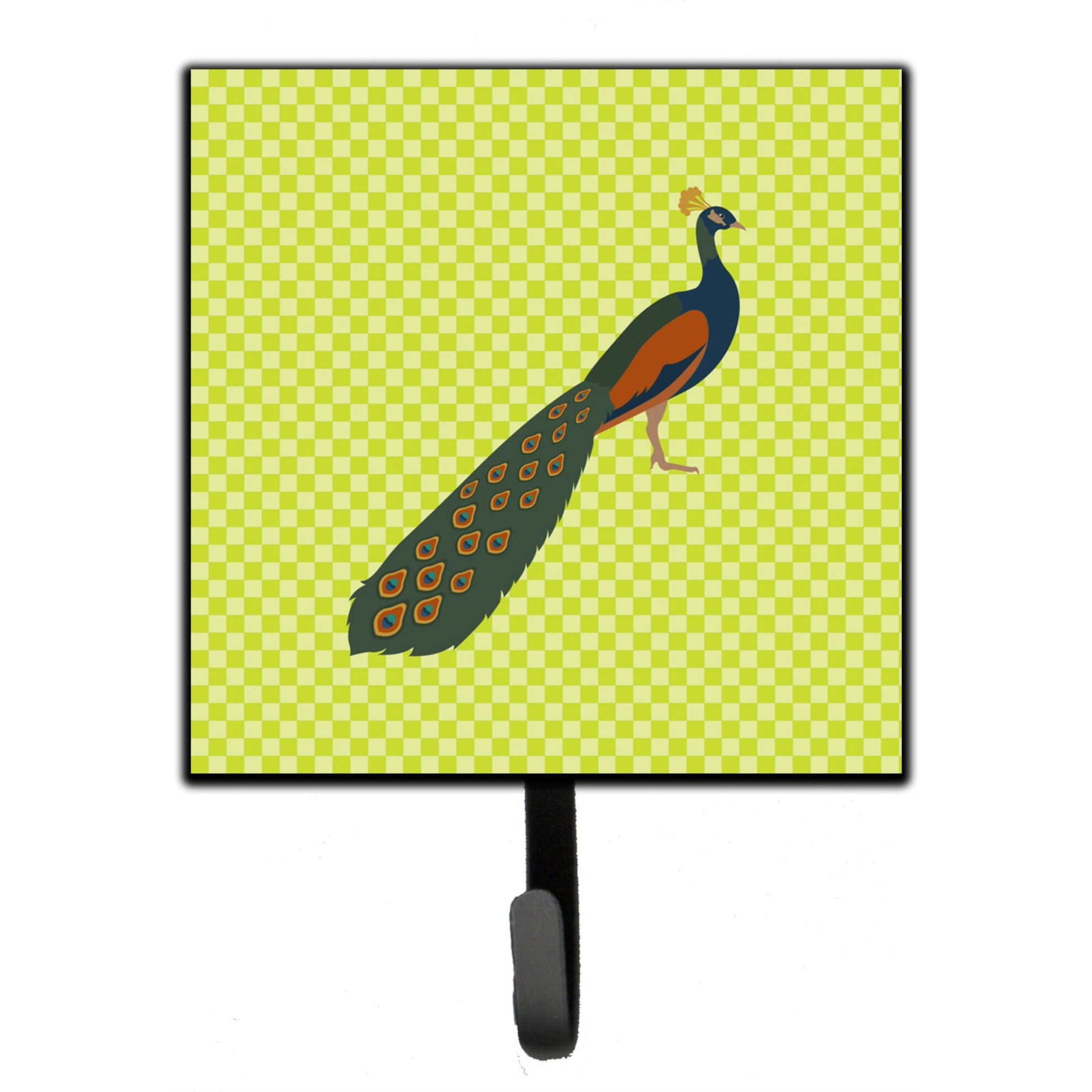 &quotCaroline's Treasures Indian Peacock Peafowl Green Wall Hook, Small, Multicolor"