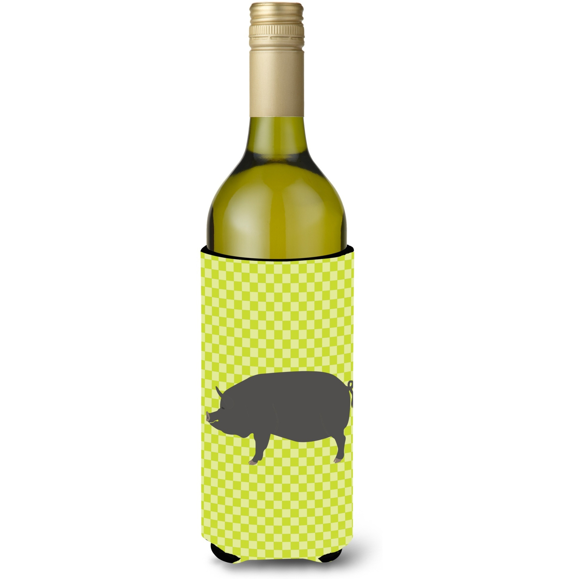 &quotCaroline's Treasures Berkshire Pig Green Decorative Bottle Hugger, 750 ml, Multicolor"