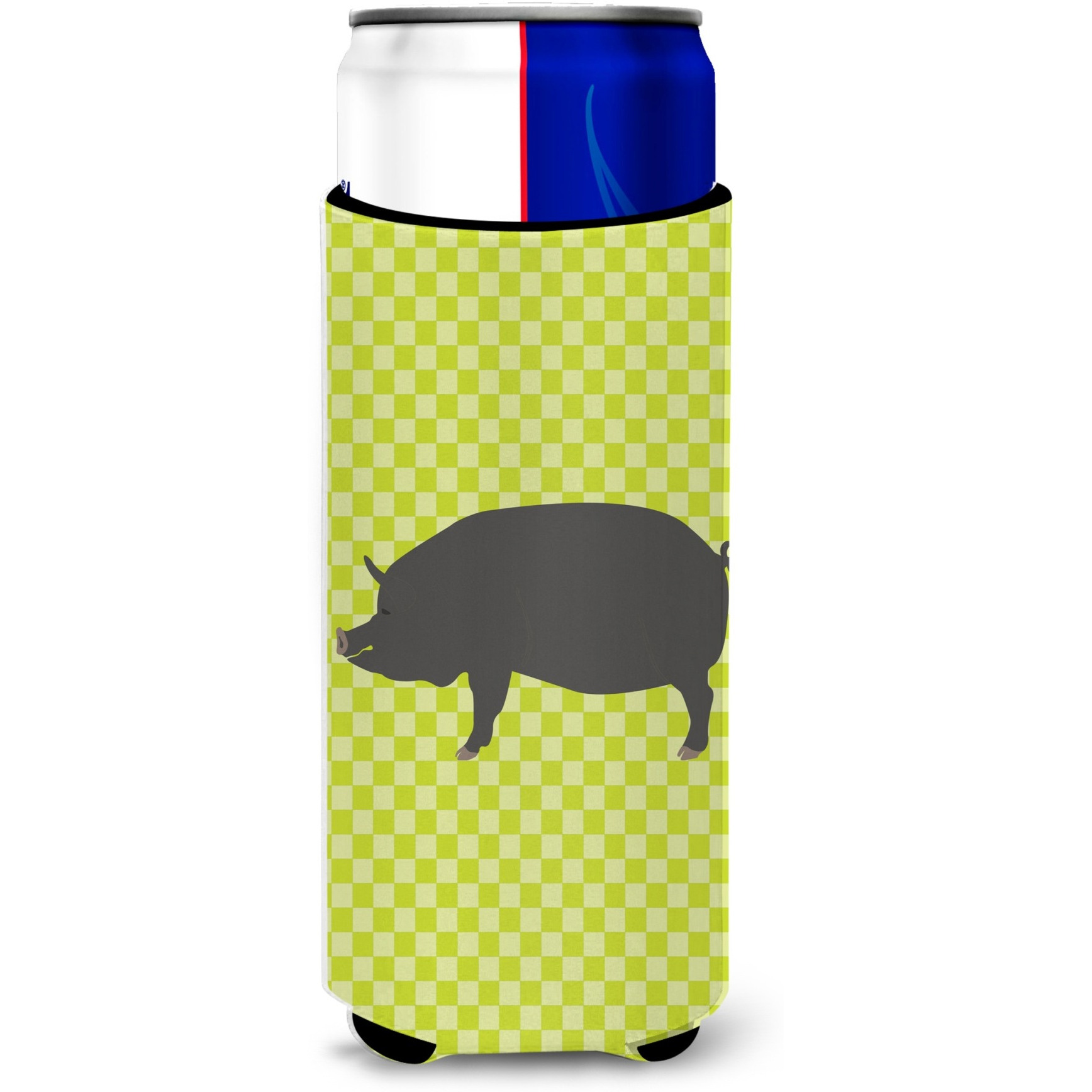 &quotCaroline's Treasures Berkshire Pig Green Decorative Can Hugger, Slim, Multicolor"