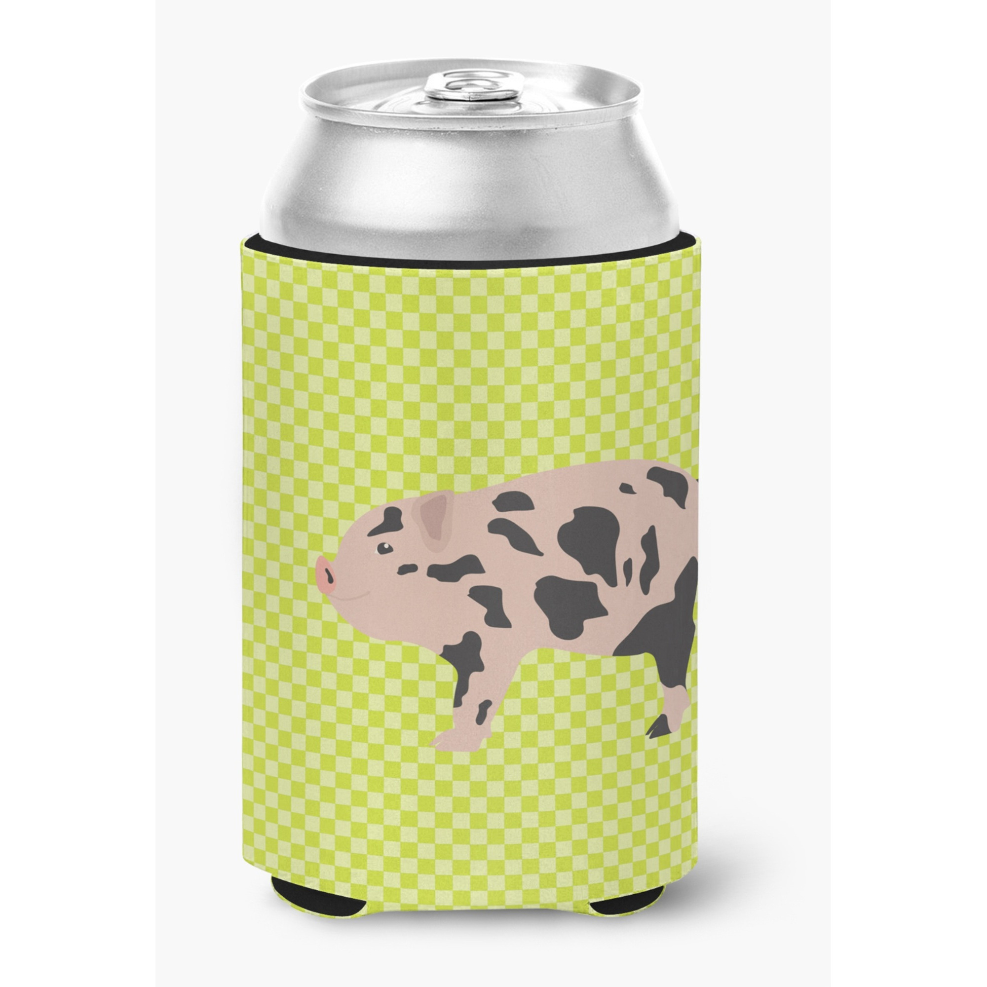 &quotCaroline's Treasures Mini Miniature Pig Green Decorative Can Hugger, Multicolor"
