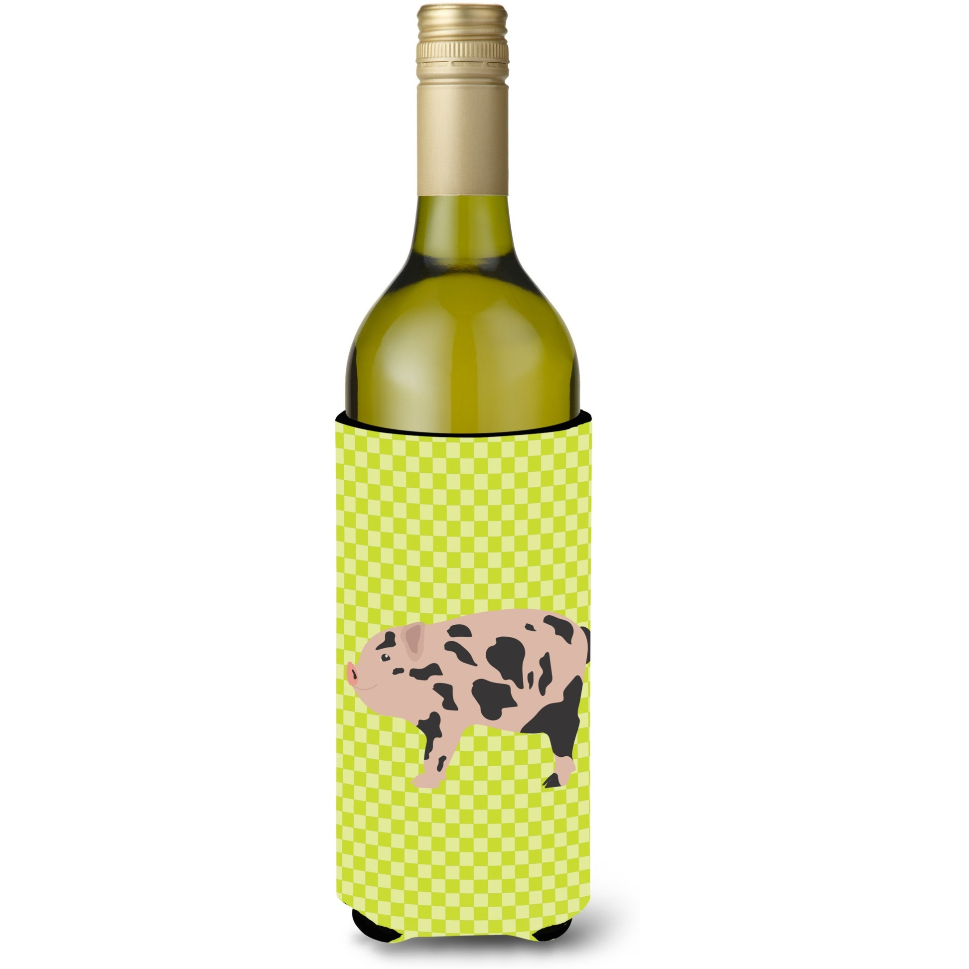 &quotCaroline's Treasures Mini Miniature Pig Green Decorative Bottle Hugger, 750 ml, Multicolor"