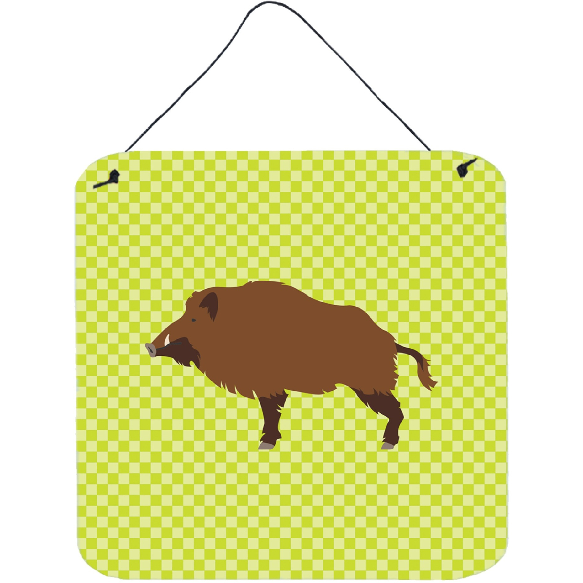 &quotCaroline's Treasures Green Wild Boar Pig Metal Print, 6hx6w"