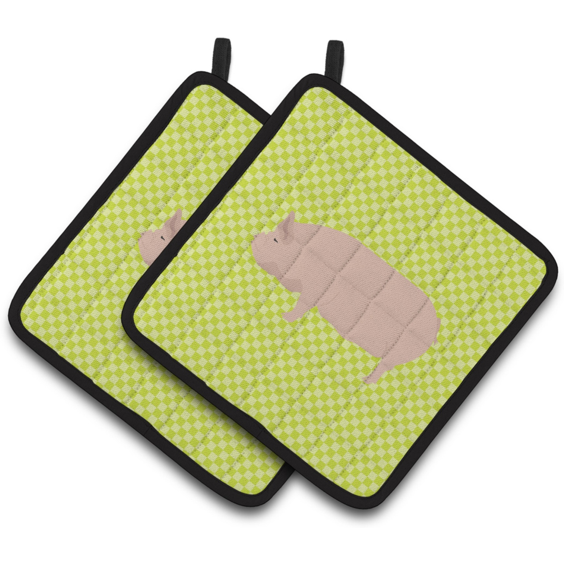 &quotCaroline's Treasures Welsh Pig Green Decorated Pot Holder, 7.5"" x 7.5"""