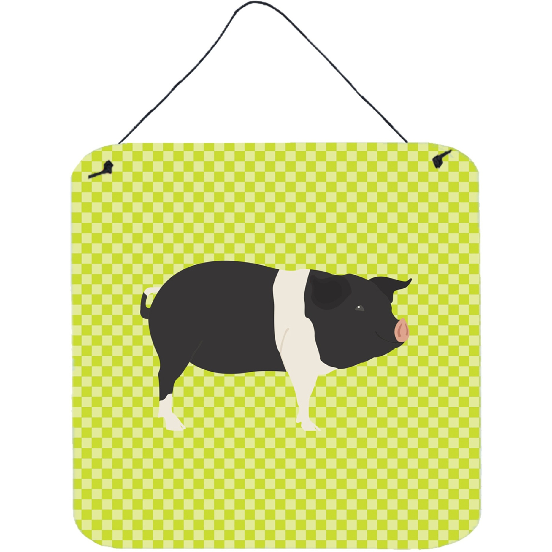 &quotCaroline's Treasures Green Hampshire Pig Metal Print, 6hx6w"