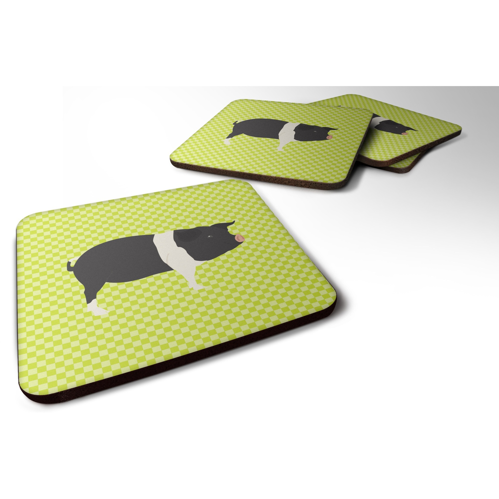 &quotCaroline's Treasures Hampshire Pig Green Decorative coasters, 3.5, Multicolor"