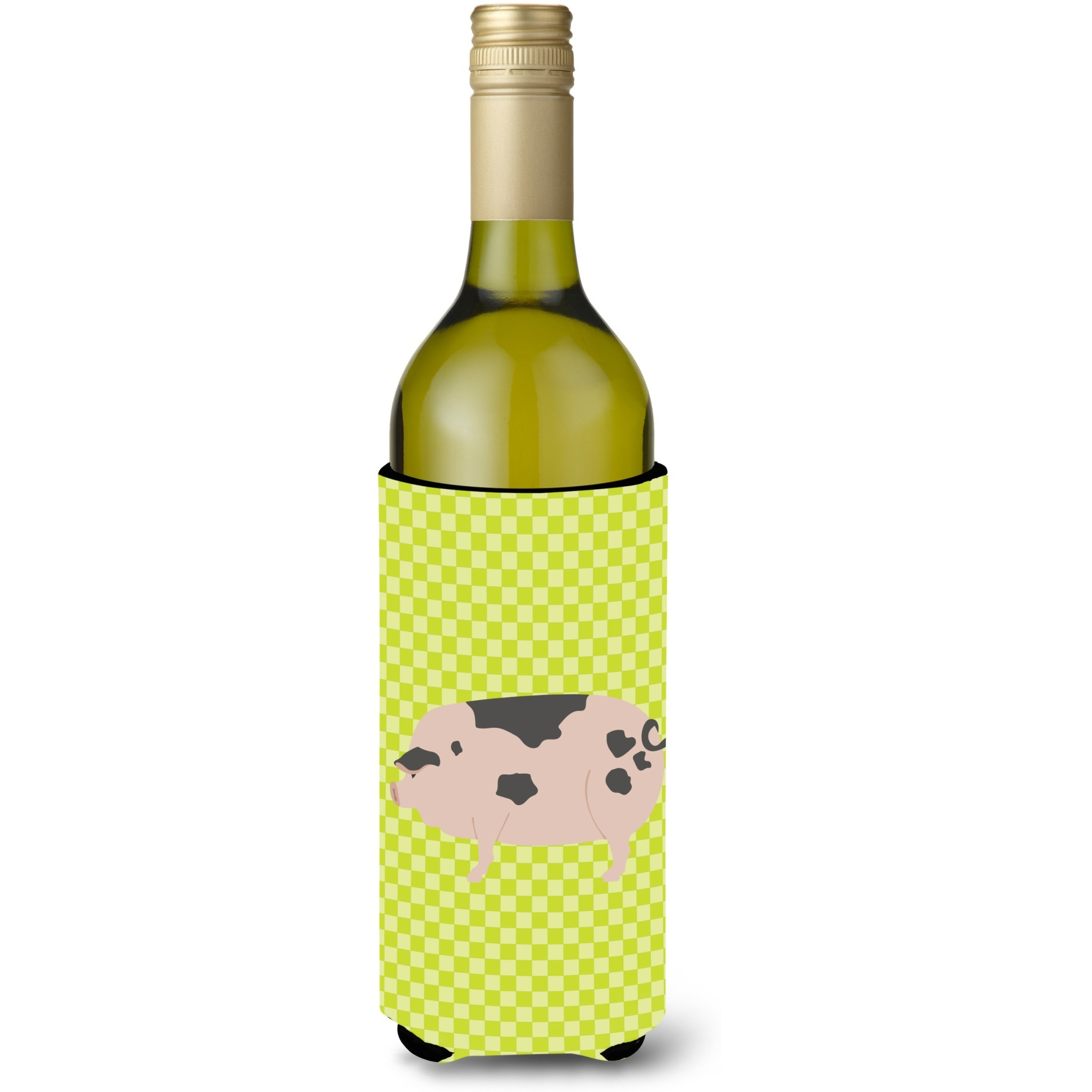 &quotCaroline's Treasures Gloucester Old Spot Pig Green Decorative Bottle Hugger, 750 ml, Multicolor"