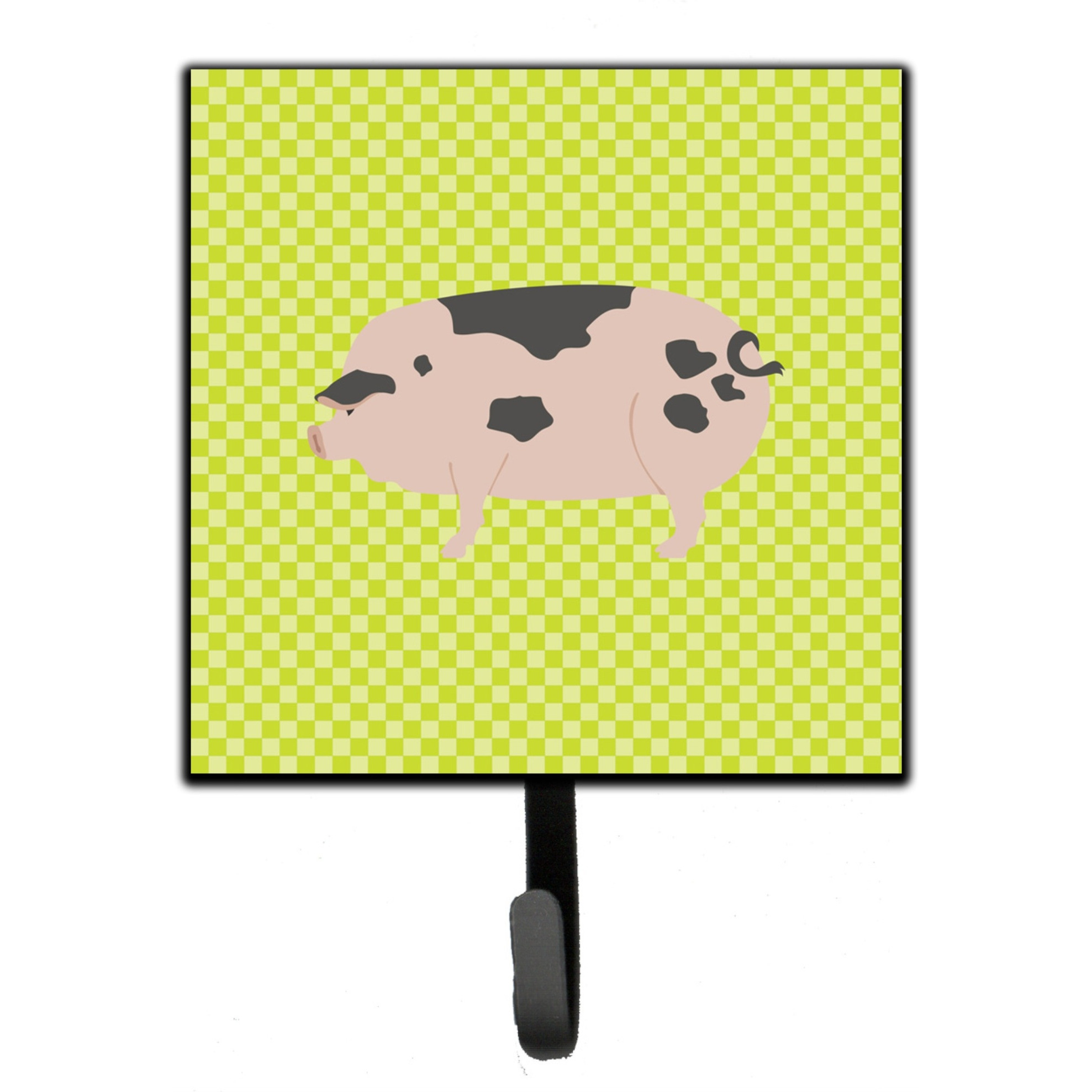 &quotCaroline's Treasures Gloucester Old Spot Pig Green Wall Hook, Small, Multicolor"