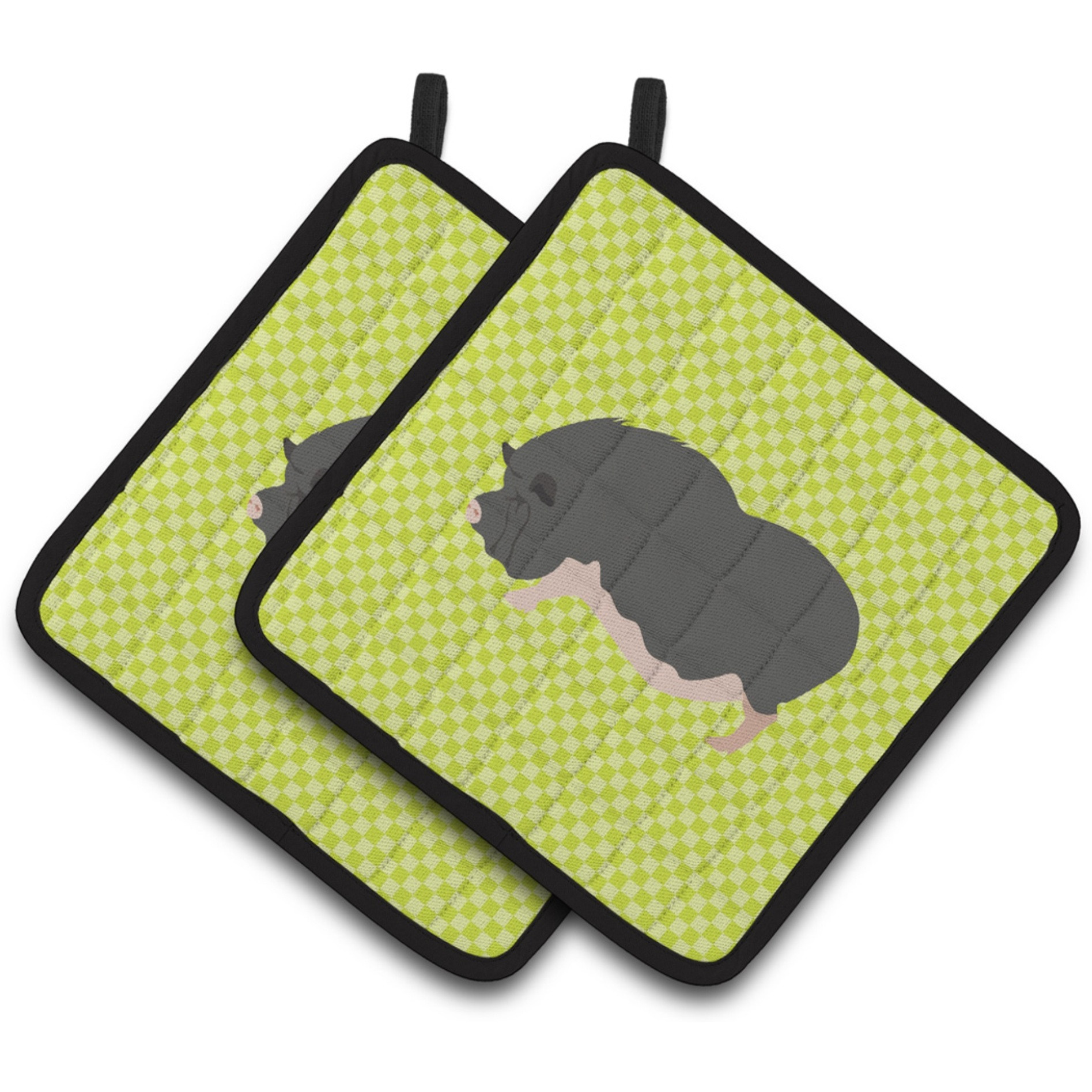 &quotCaroline's Treasures Vietnamese Bellied Pig Green Decorated Pot Holder, 7.5"" x 7.5"""