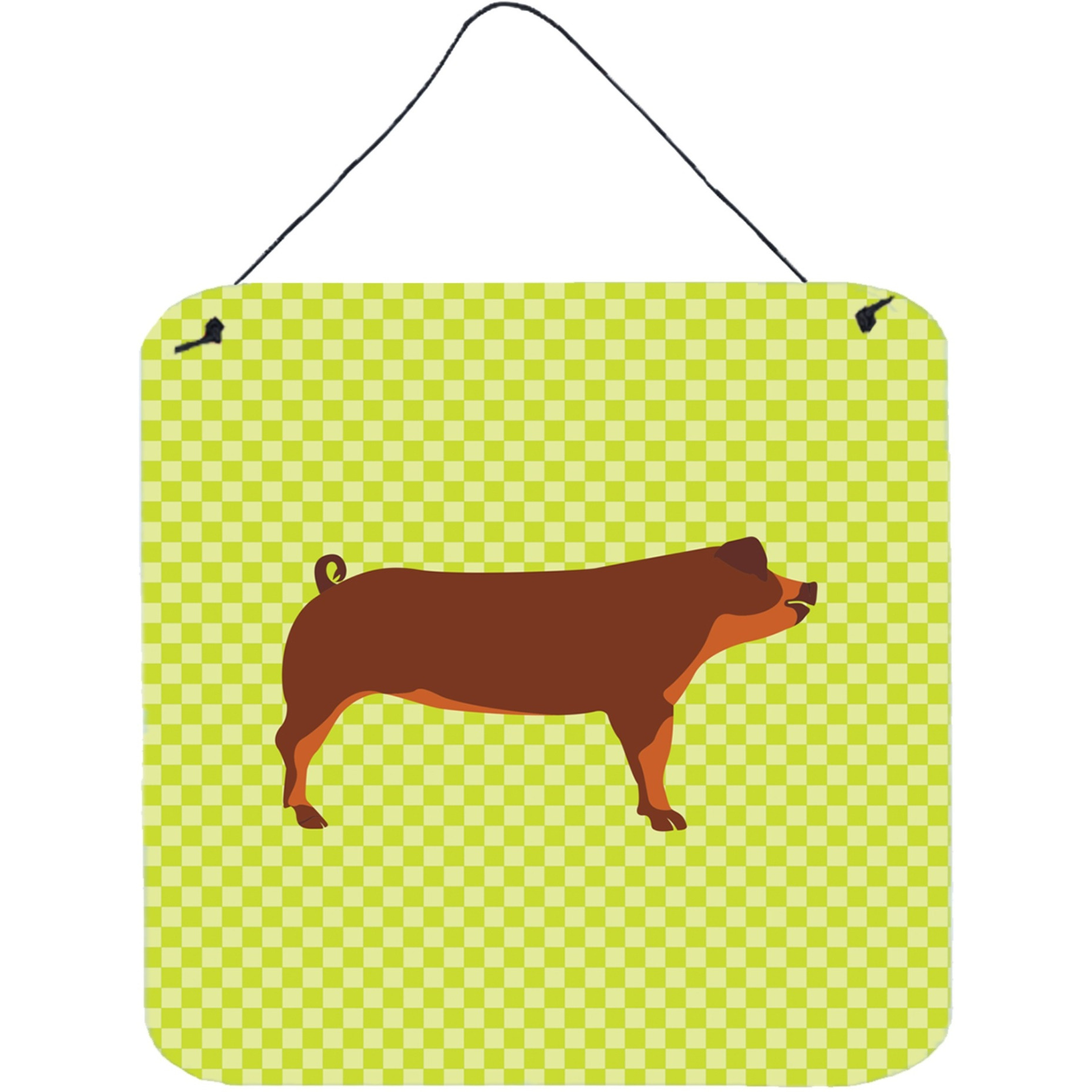 &quotCaroline's Treasures Green Duroc Pig Metal Print, 6hx6w"