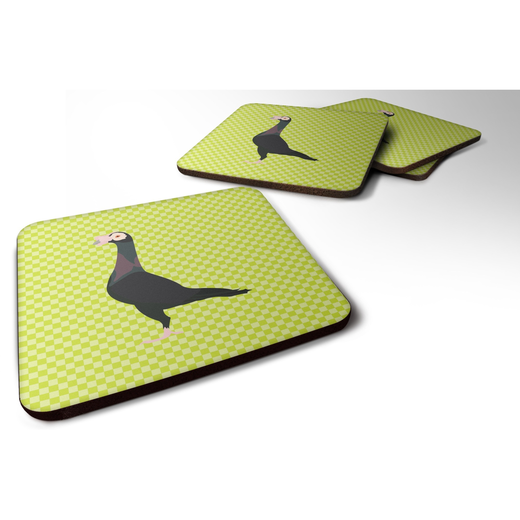 &quotCaroline's Treasures English Carrier Pigeon Green Decorative Coasters, 3.5"", Multicolor"