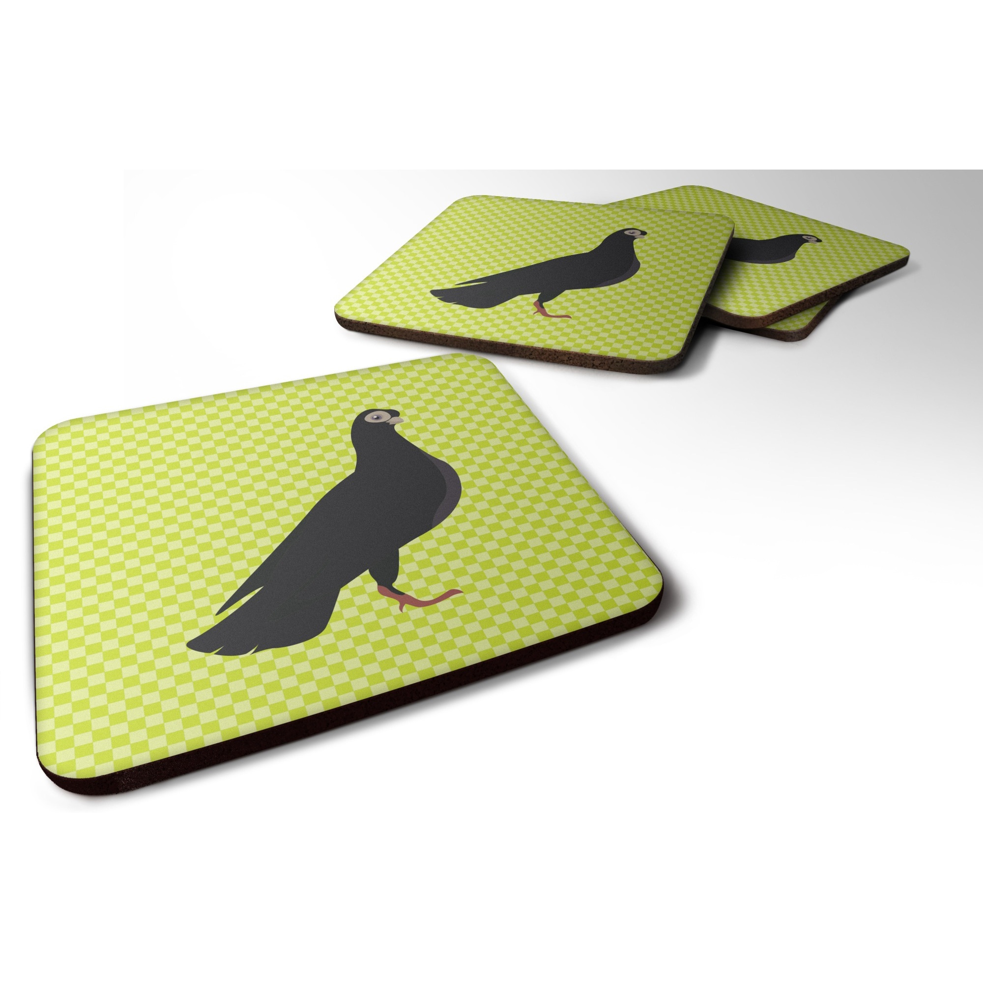 &quotCaroline's Treasures Budapest Highflyer Pigeon Green Decorative Coasters, 3.5"", Multicolor"