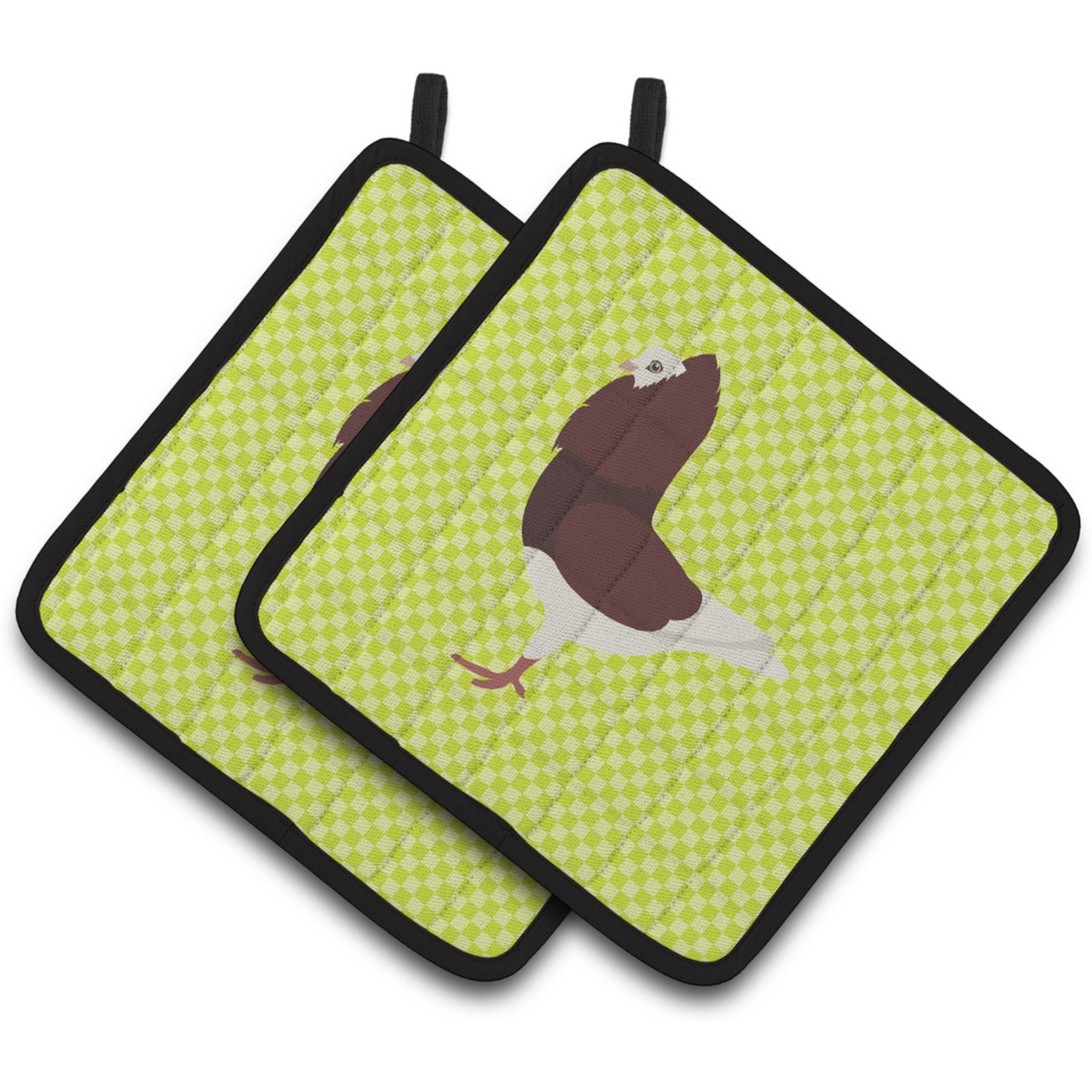 &quotCaroline's Treasures Capuchin Red Pigeon Green Decorated Pot Holder, 7.5"" x 7.5"""