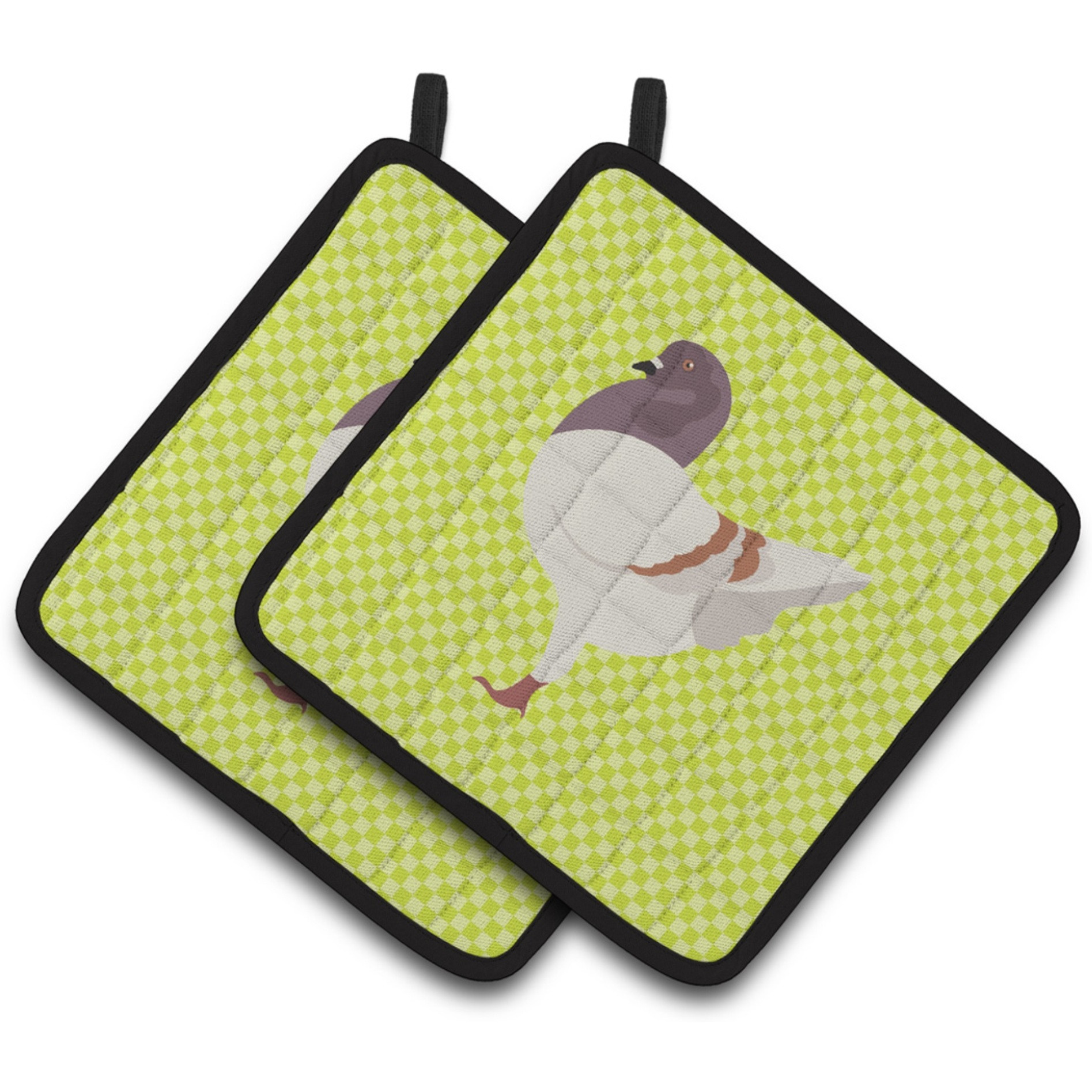 &quotCaroline's Treasures German Modena Pigeon Green Decorated Pot Holder, 7.5"" x 7.5"""