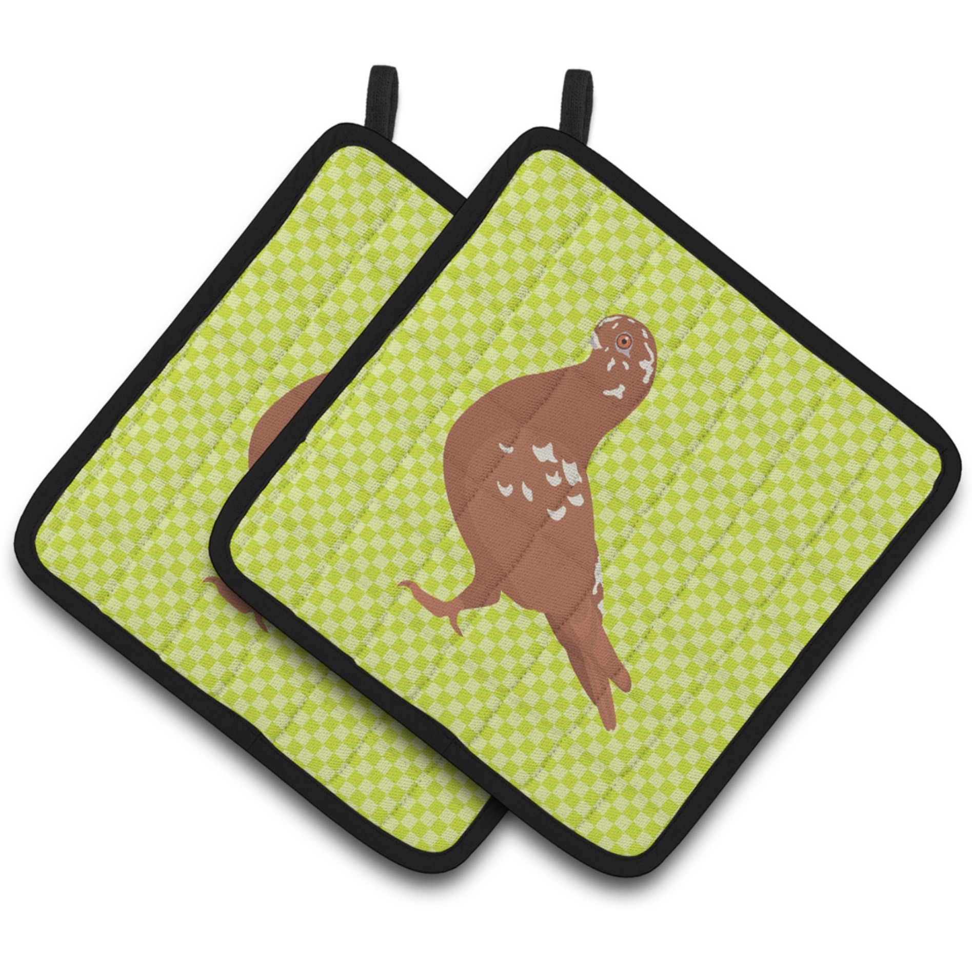 &quotCaroline's Treasures African Owl Pigeon Green Decorated Pot Holder, 7.5"" x 7.5"""
