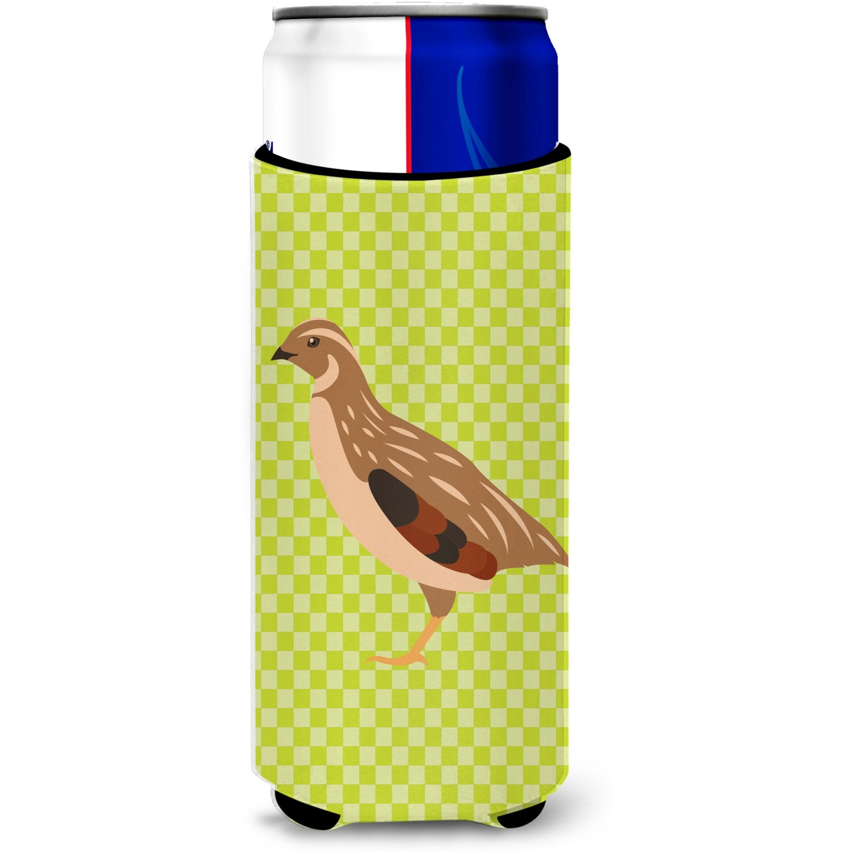 &quotCaroline's Treasures Golden Phoenix Quail Green Decorative Can Hugger, Slim, Multicolor"