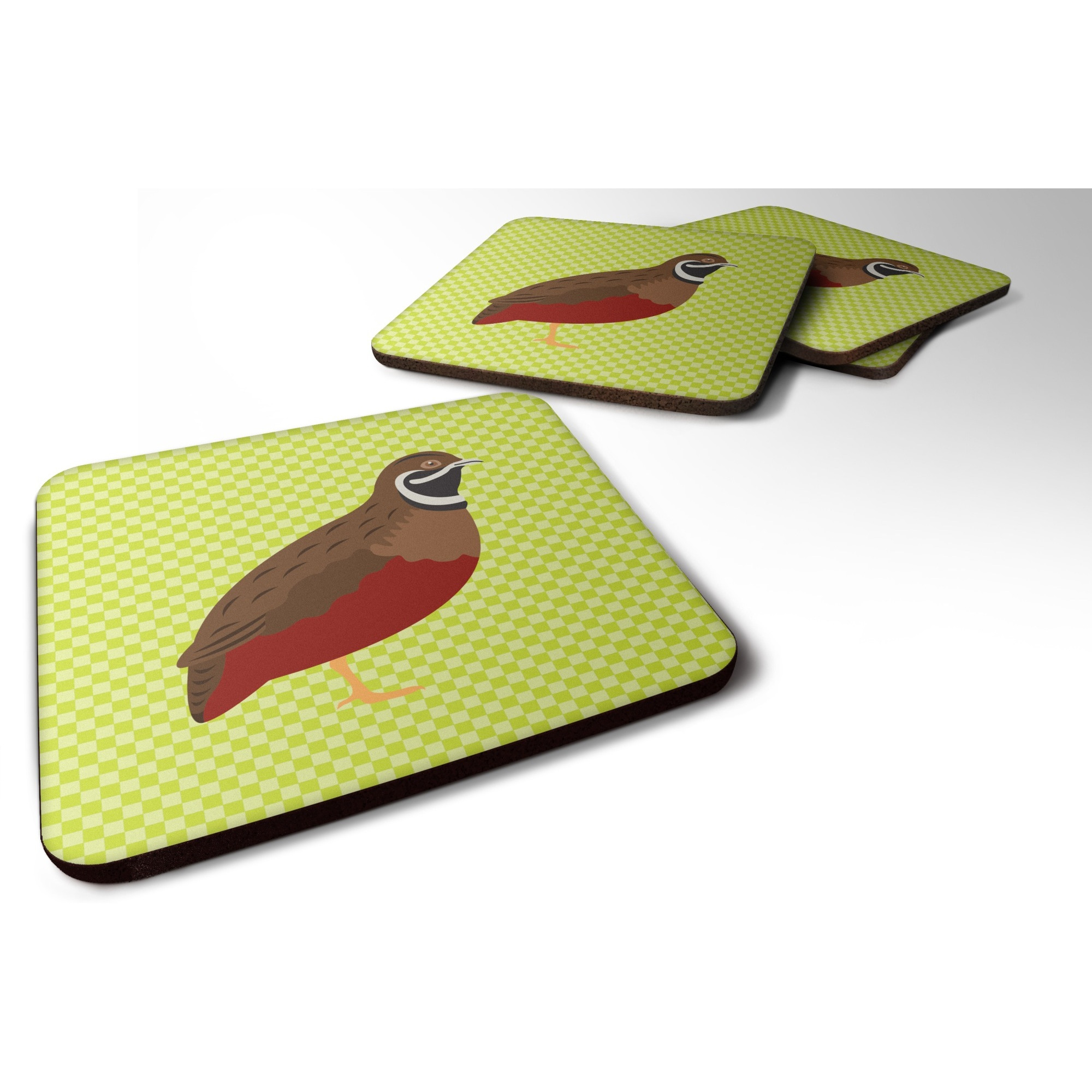 &quotCaroline's Treasures Chinese Painted or King Quail Green Decorative coasters, 3.5, Multicolor"