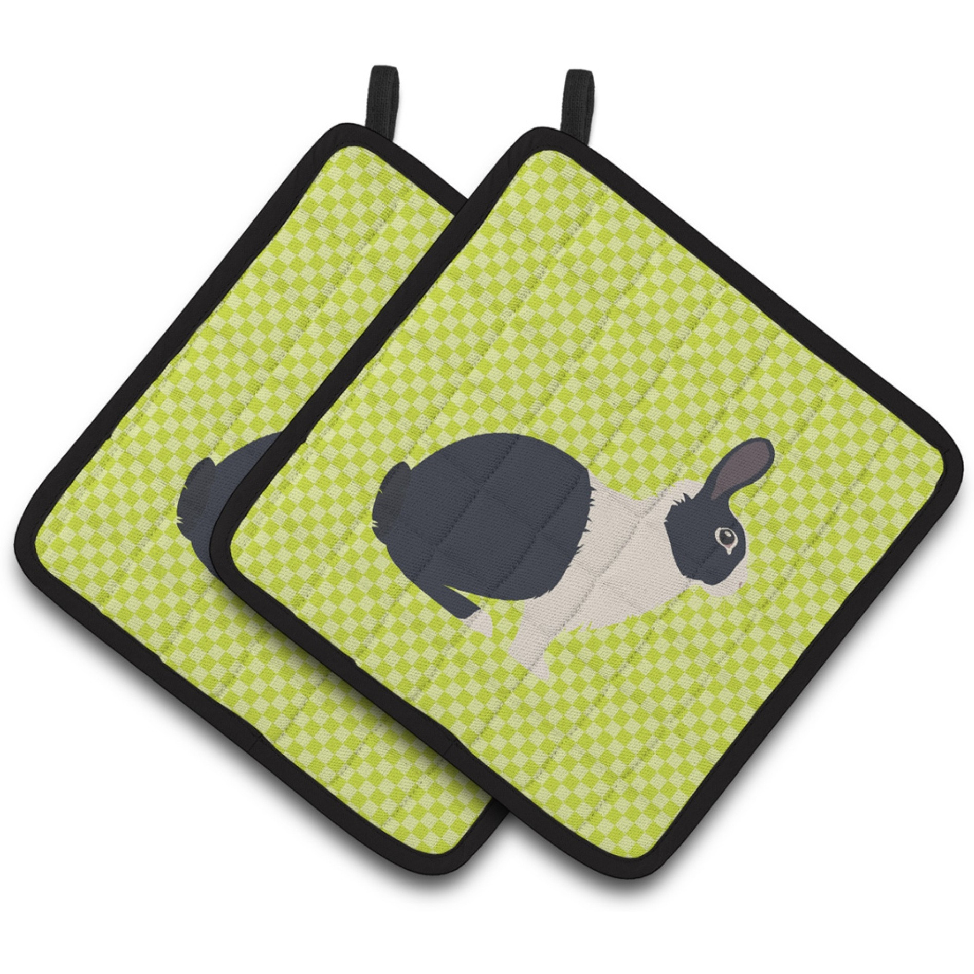 &quotCaroline's Treasures Dutch Rabbit Green Decorated Pot Holder, 7.5"" x 7.5"""