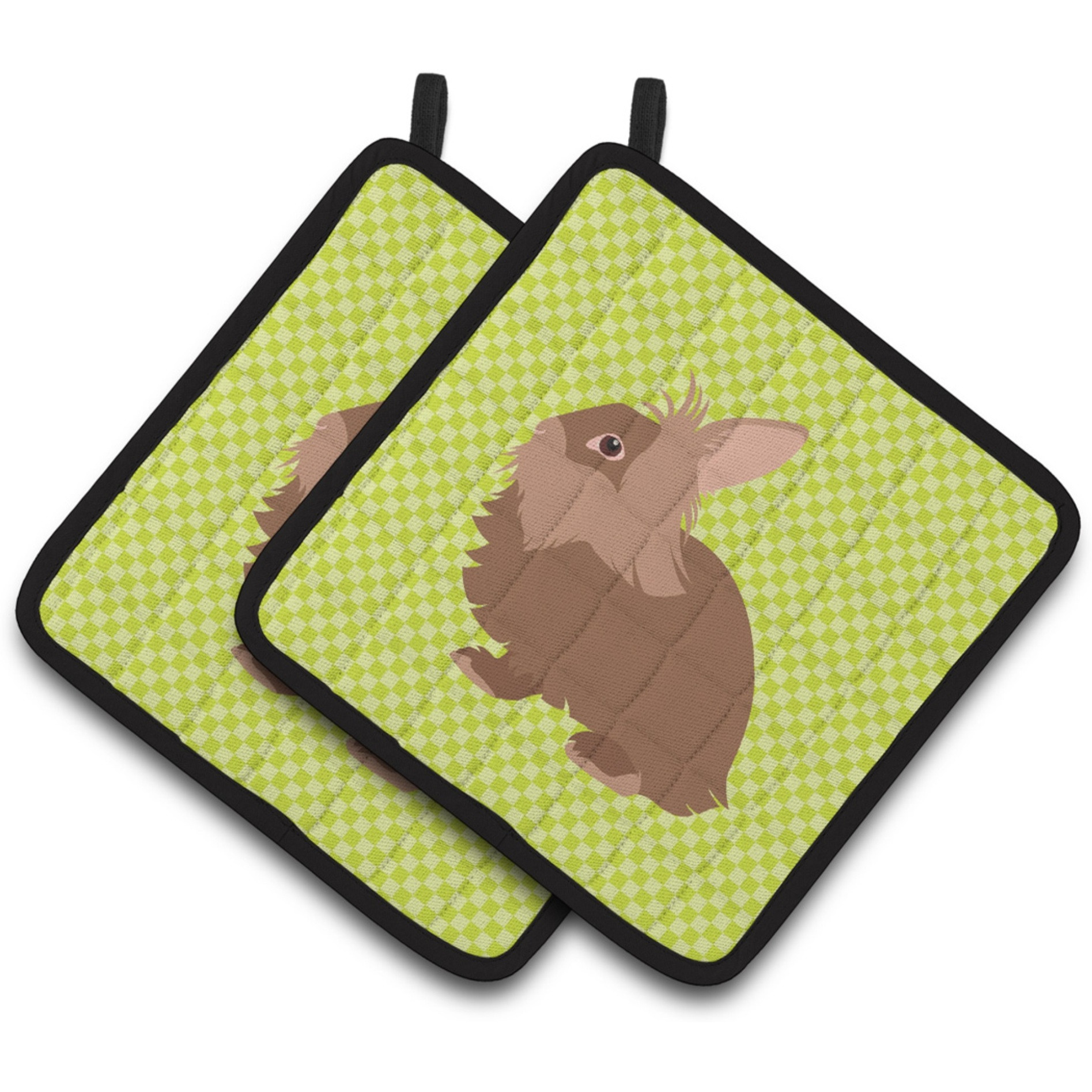 &quotCaroline's Treasures Lionhead Rabbit Green Decorated Pot Holder, 7.5"" x 7.5"""