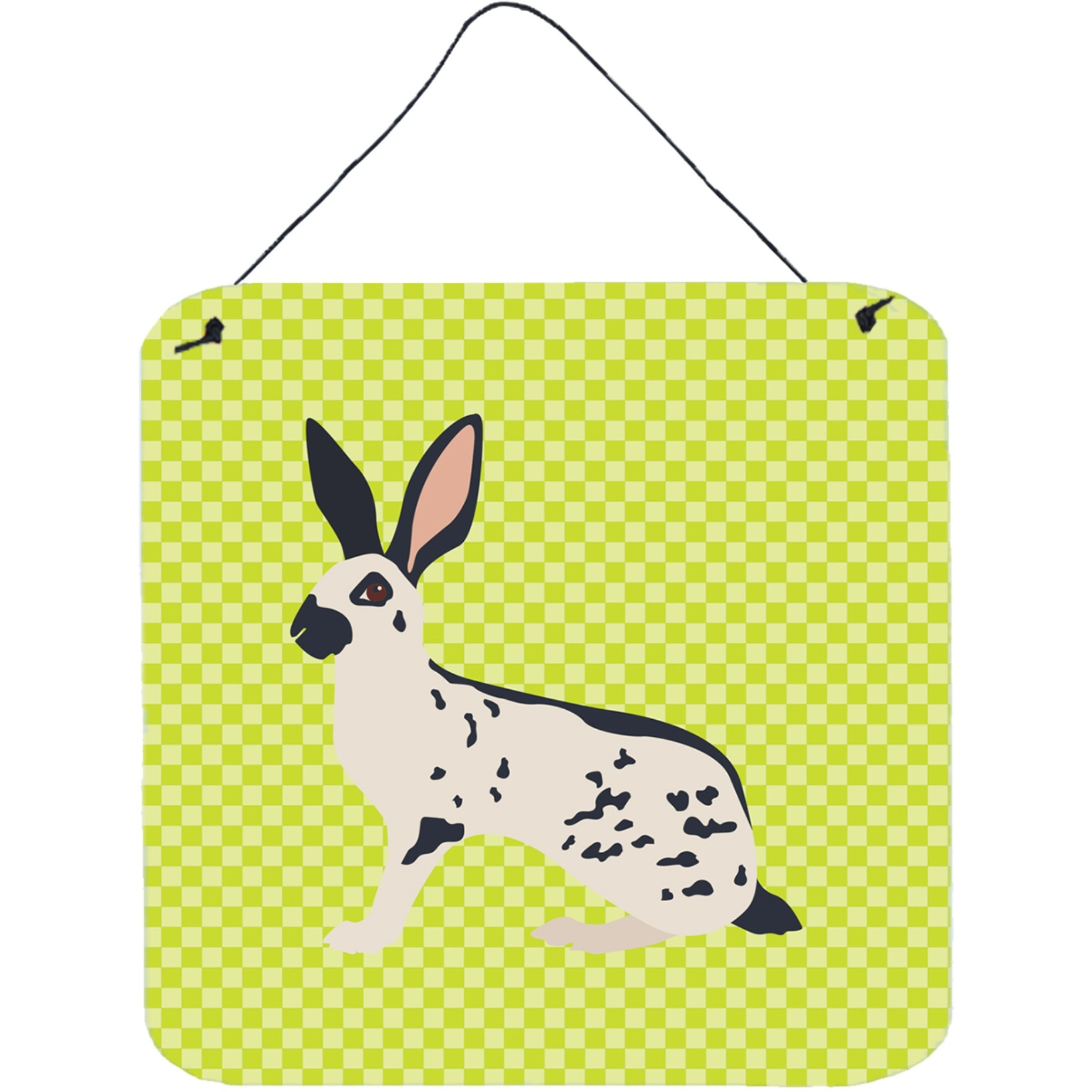 &quotCaroline's Treasures Green English Spot Rabbit Metal Print, 6hx6w"