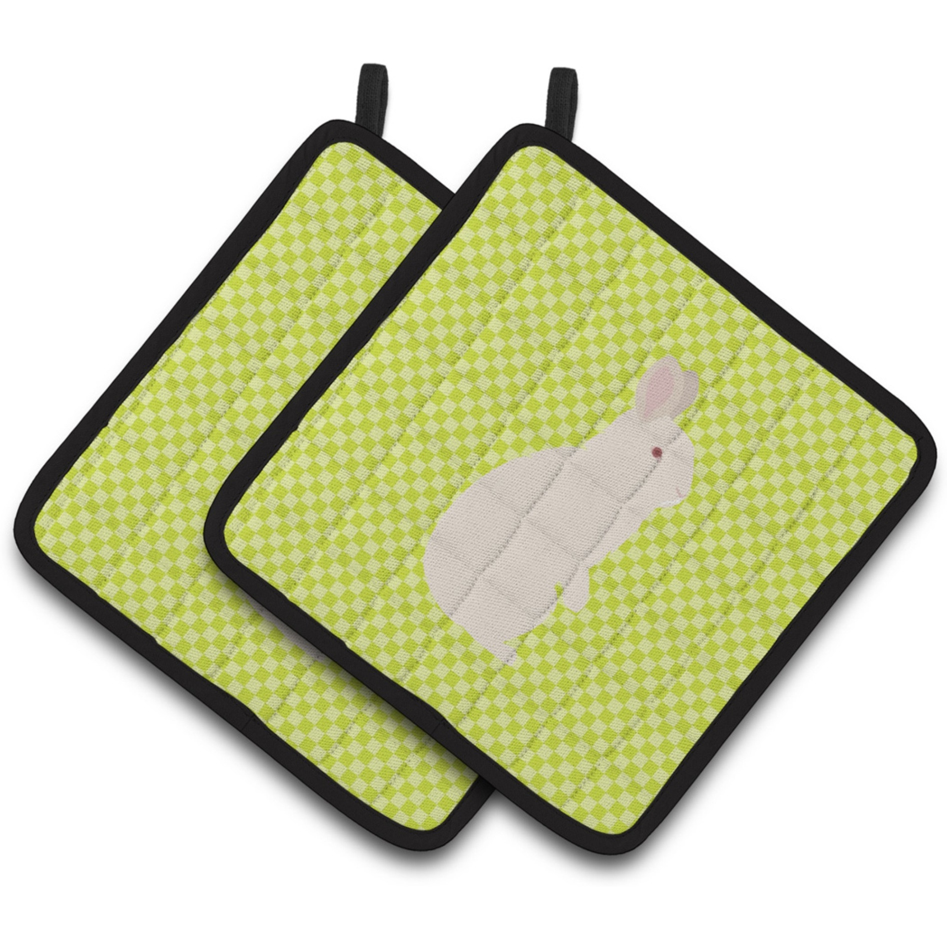 &quotCaroline's Treasures New Zealand White Rabbit Green Decorated Pot Holder, 7.5"" x 7.5"""