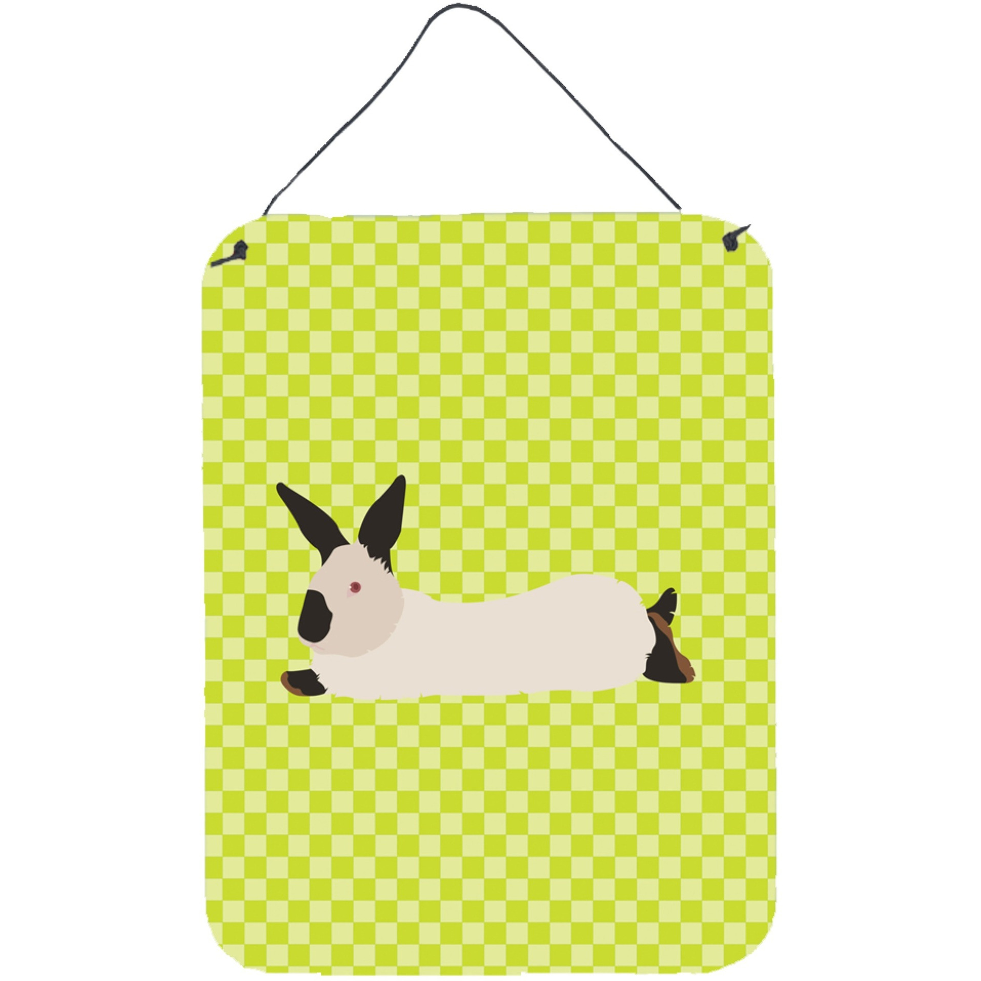&quotCaroline's Treasures California White Rabbit Green Metal Print, 16hx12w, Multicolor"