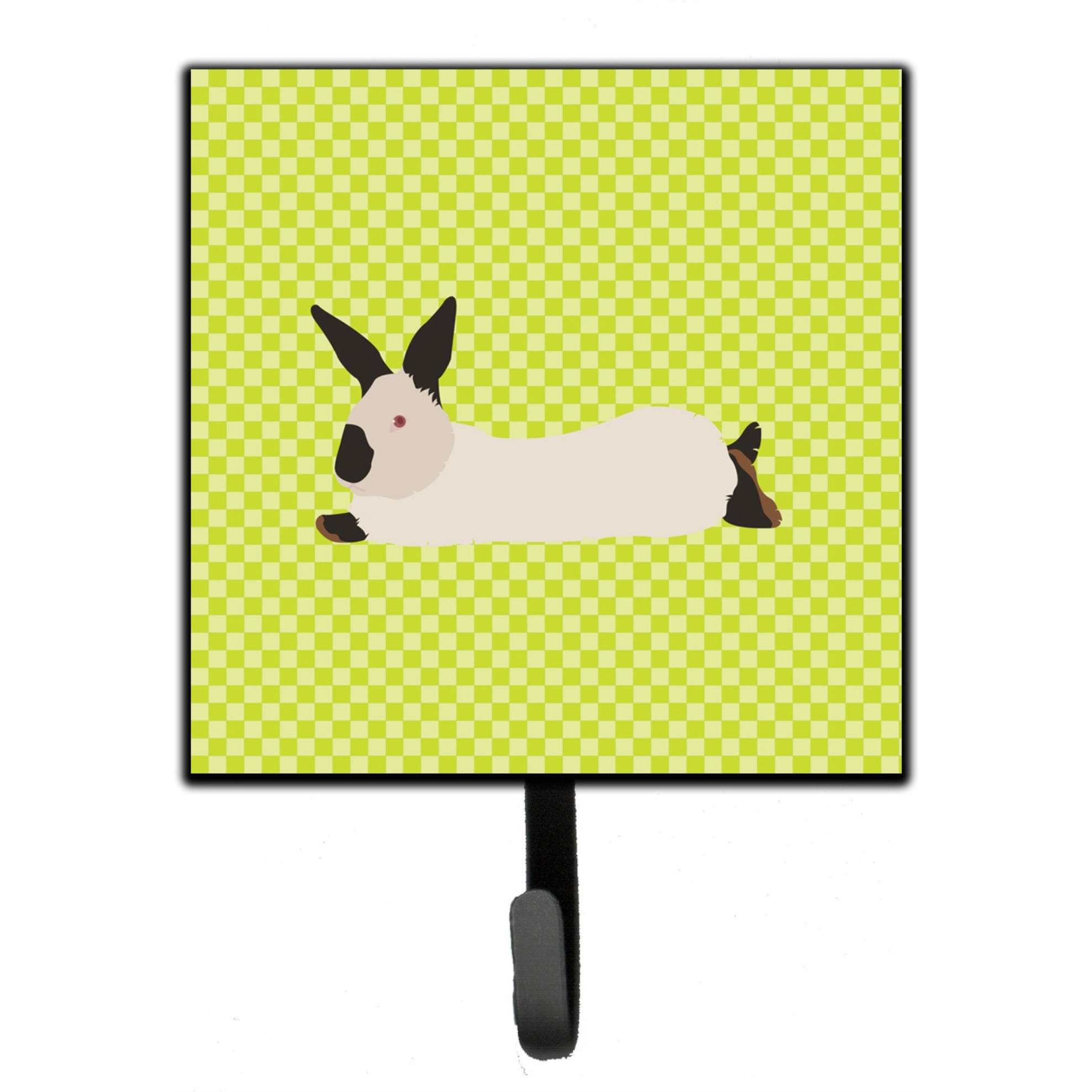 &quotCaroline's Treasures California White Rabbit Green Wall Hook, Small, Multicolor"